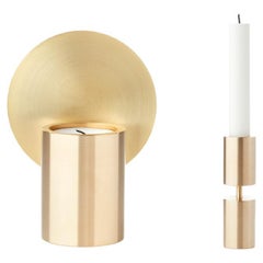 Set of 2 Glow and Solid Brass Candleholders by Applicata