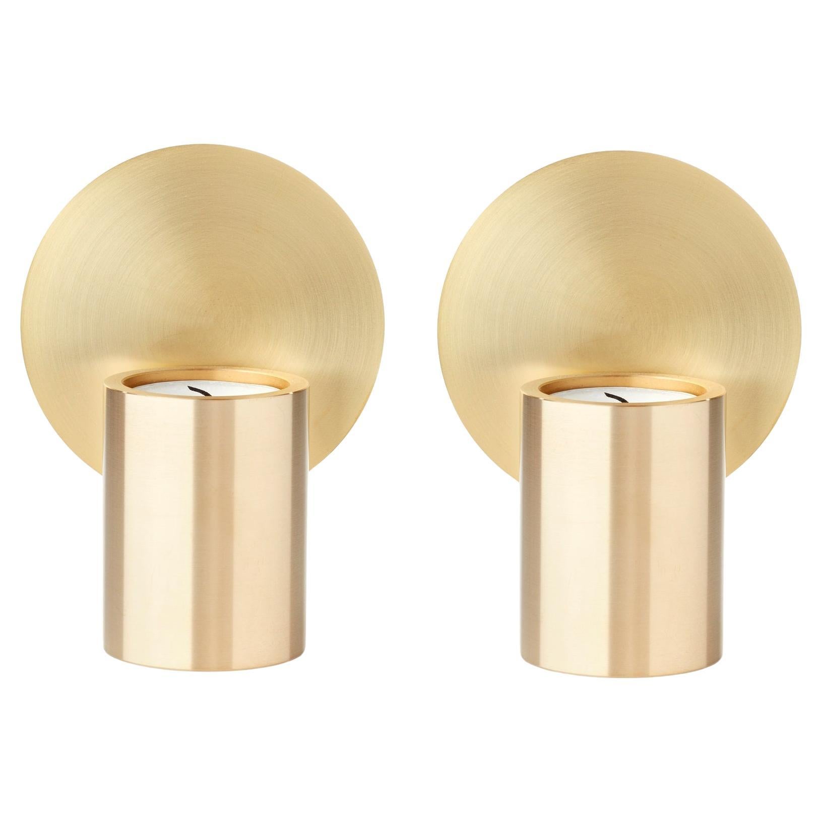 Set of 2 Glow Brass Tealight Holders by Applicata