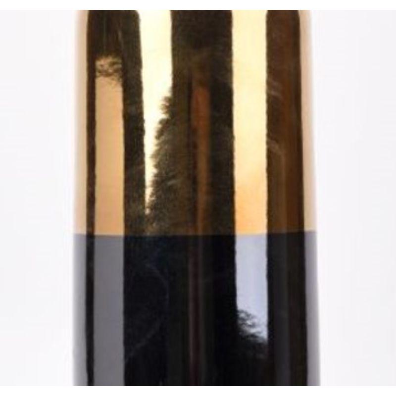 Set aus 2 Gold- und Schwarzen kurzen und hohen Vasen von WL CERAMICS (Chinesisch) im Angebot
