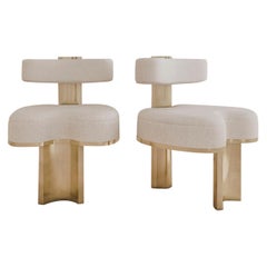 Set of 2 Gold Yoda Chairs by Melis Tatlicibasi