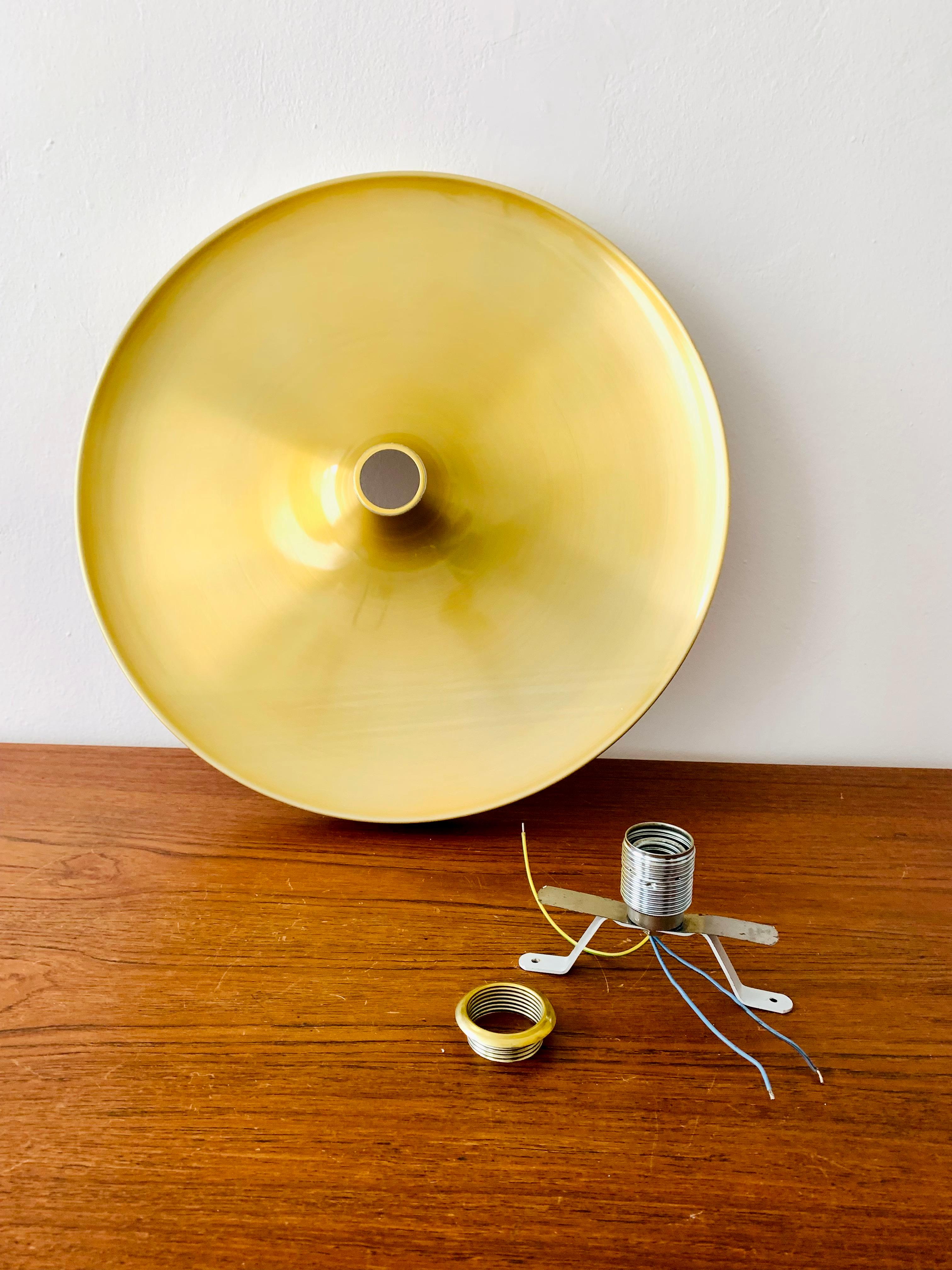 Set of 2 Golden 1970s XXL Ufo Wall or Ceiling Lamps For Sale 4