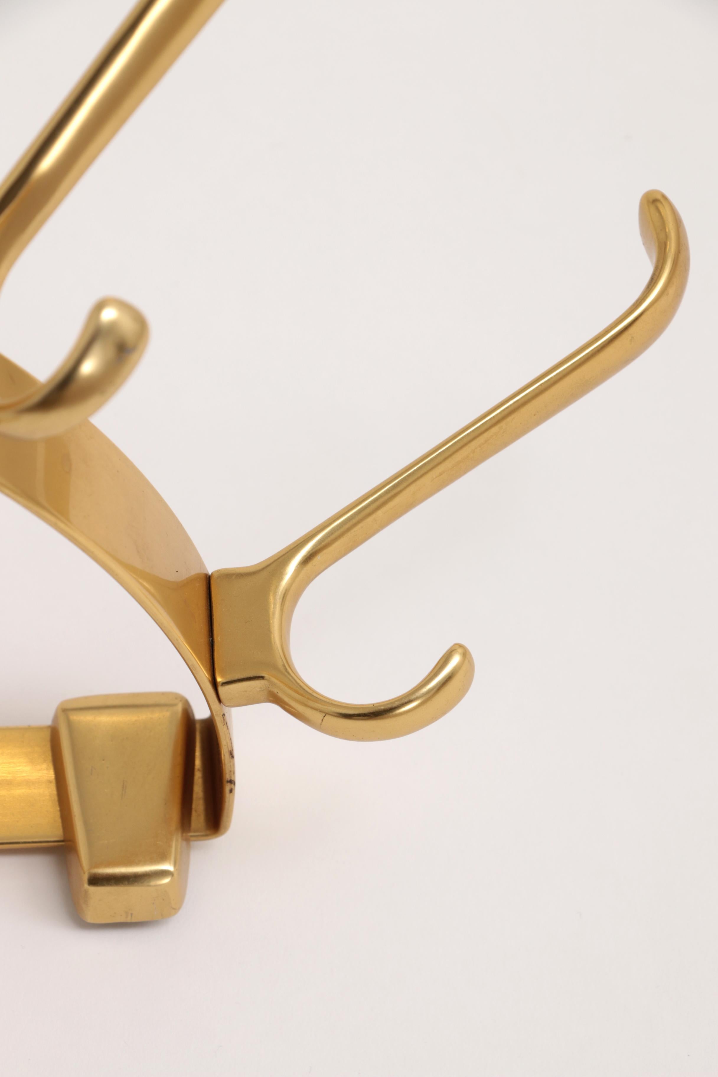 Set of 2 Golden Aluminum Coat Racks Half Round with 12 Hooks, 1970 For ...