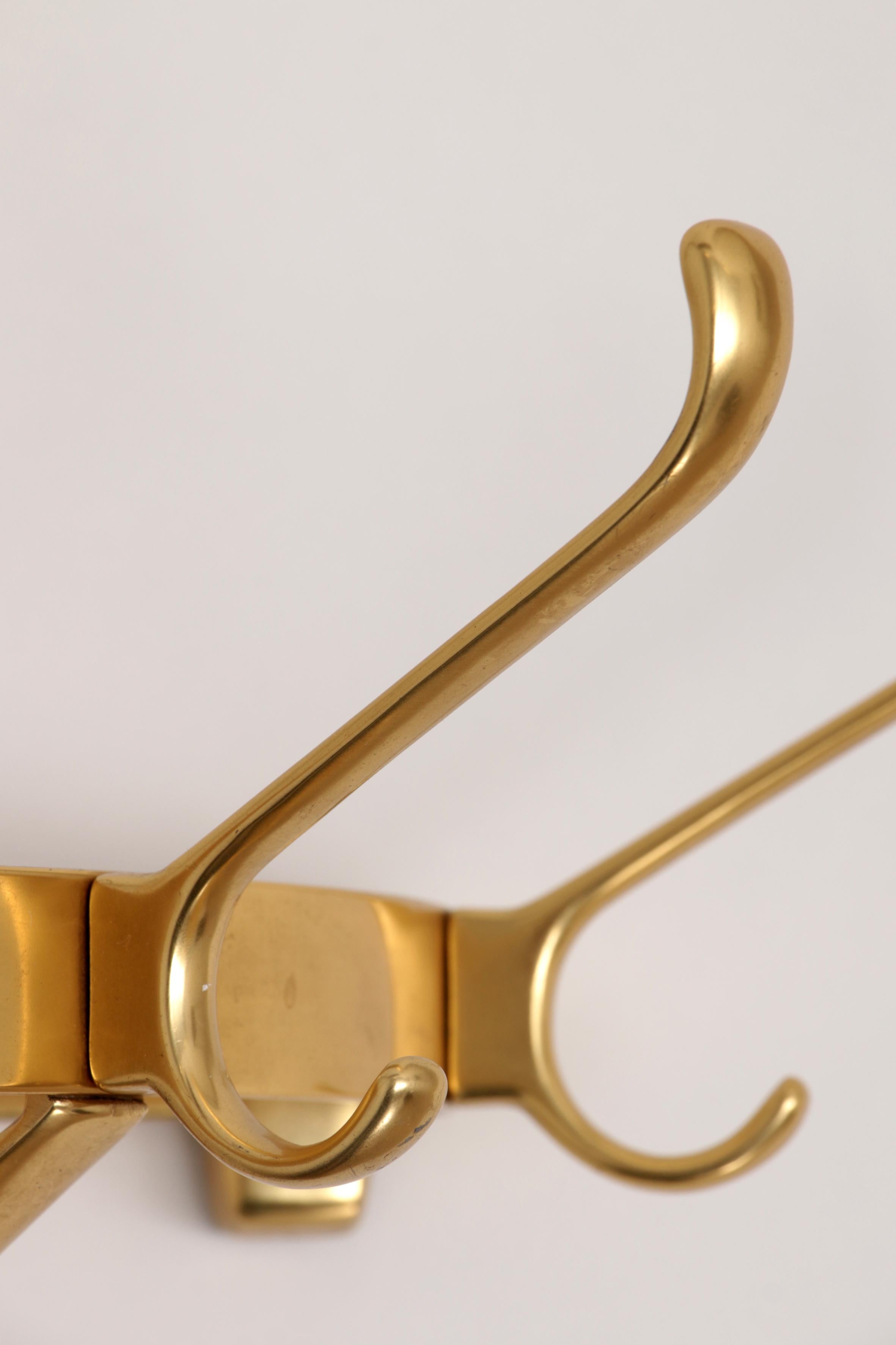 Set of 2 Golden Aluminum Coat Racks Half Round with 12 Hooks, 1970 For ...