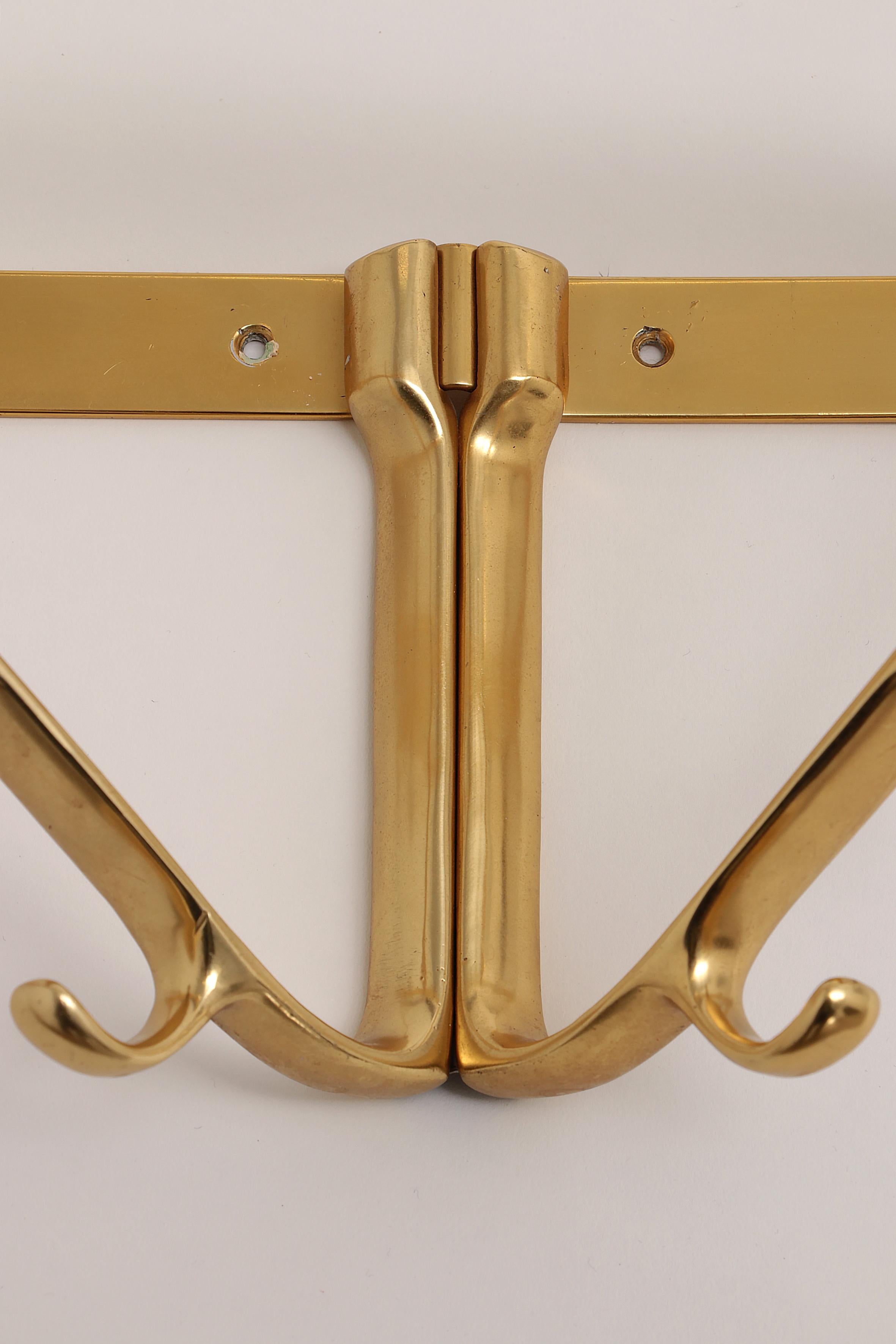 Set of 2 Golden Aluminum Coat Racks Half Round with 12 Hooks, 1970 For ...