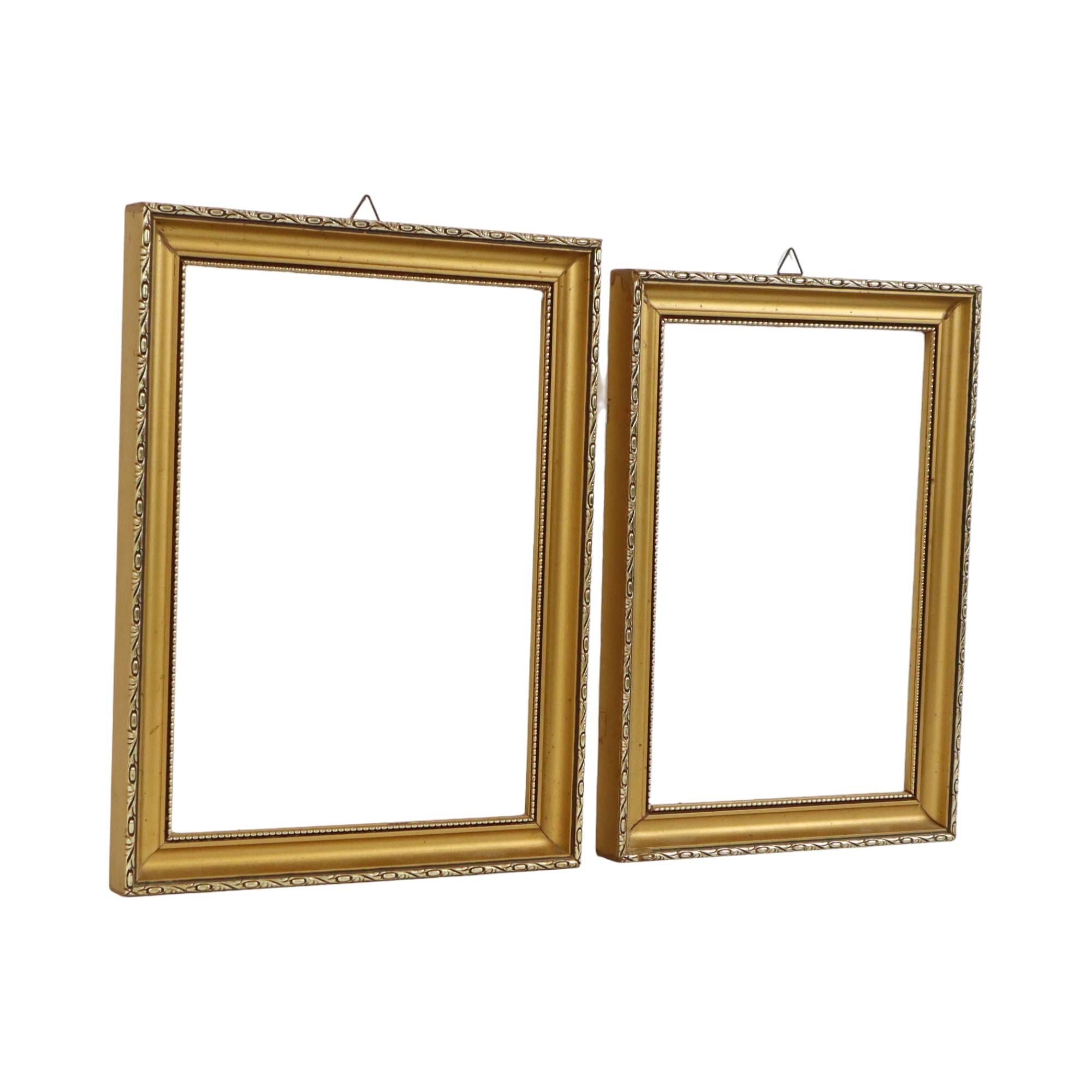 2er-Set Goldener Barockrahmen Wood Classic Malerei 36x28cm (Europäisch) im Angebot