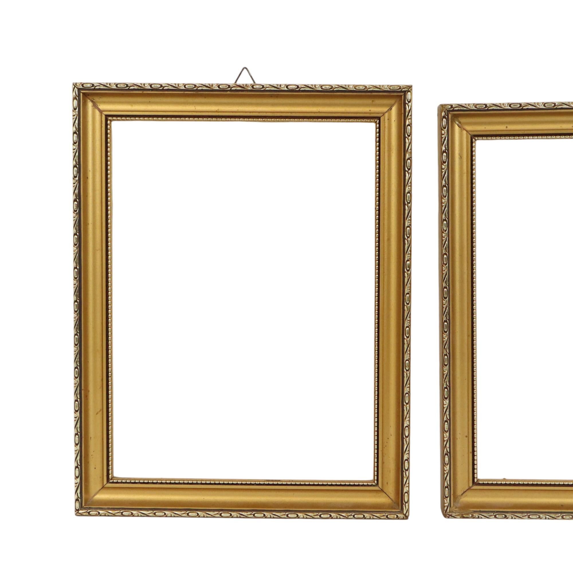 2er-Set Goldener Barockrahmen Wood Classic Malerei 36x28cm im Zustand „Gut“ im Angebot in Poperinge, BE