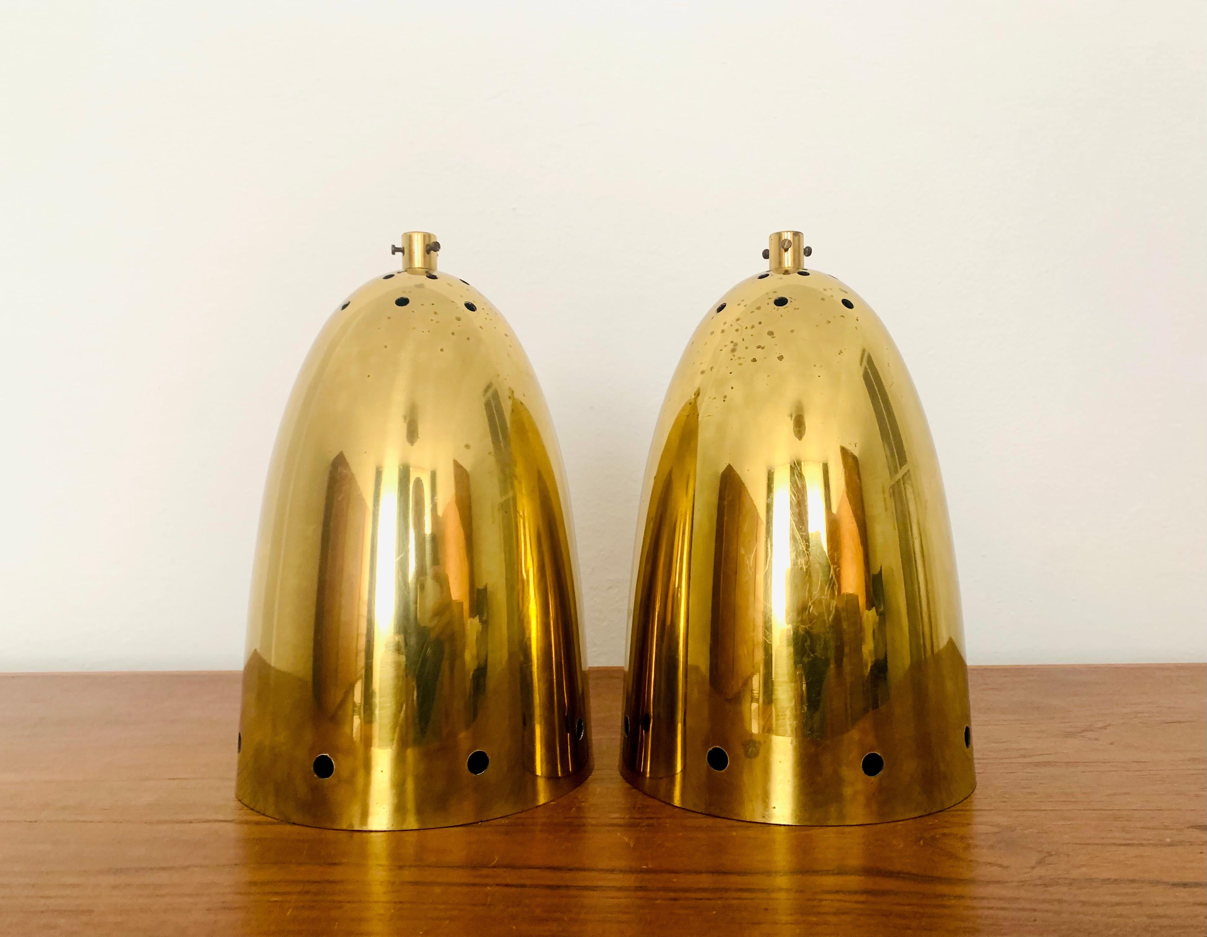 Set of 2 Golden Pendant Lamps For Sale 5