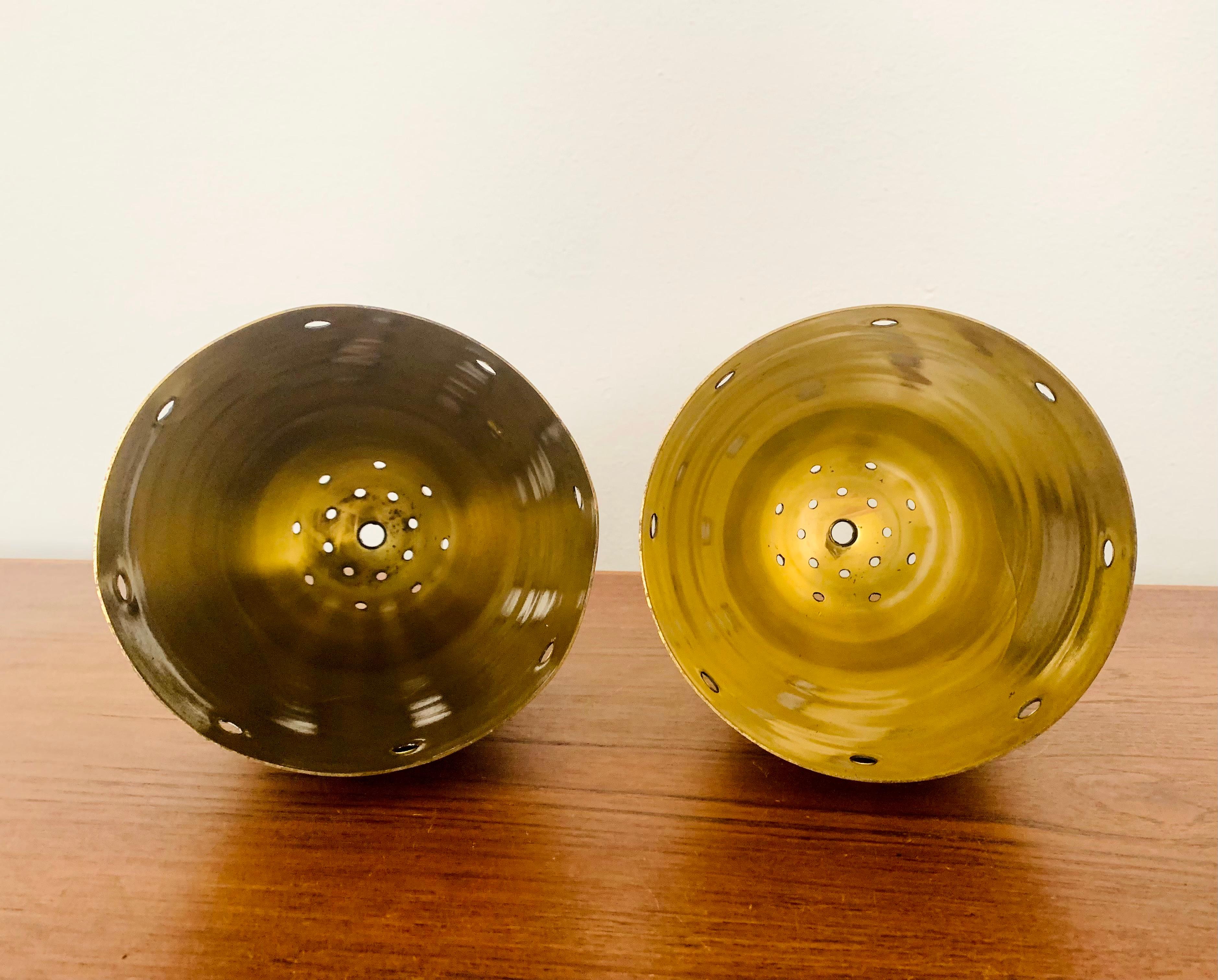 Set of 2 Golden Pendant Lamps For Sale 7