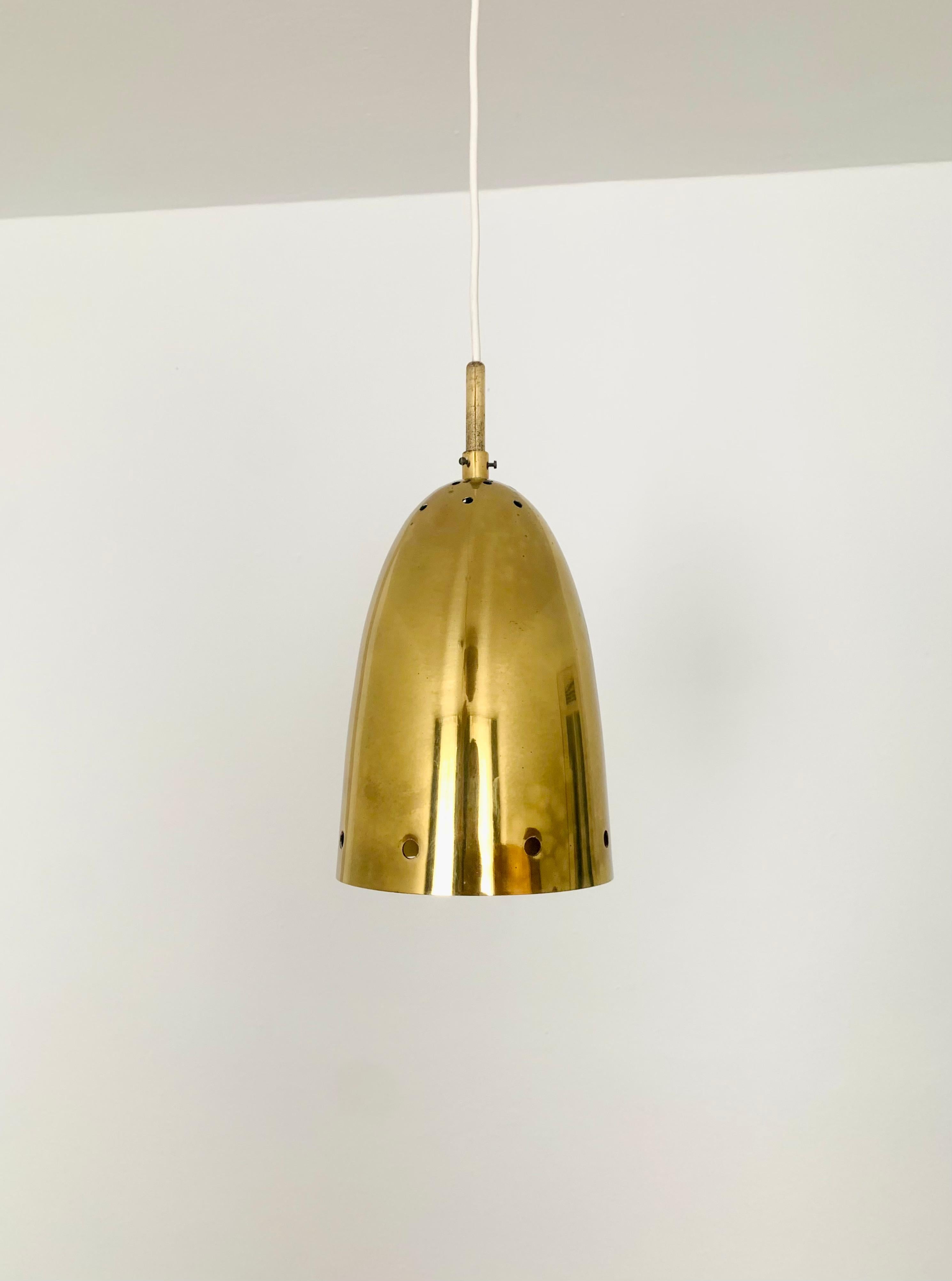 Mid-Century Modern Set of 2 Golden Pendant Lamps For Sale