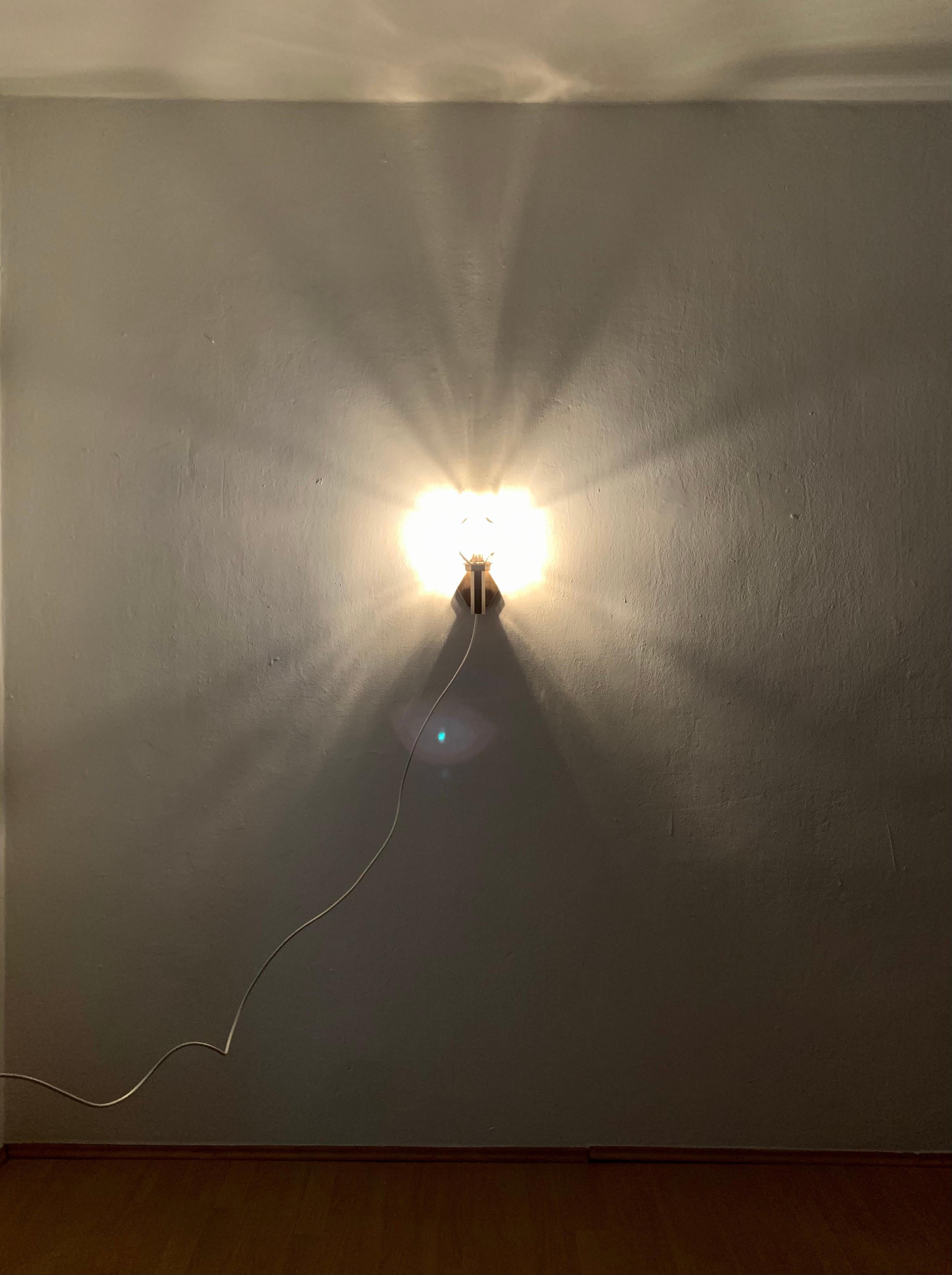 Lot de 2 appliques en verre fumé doré de Hillebrand en vente 6