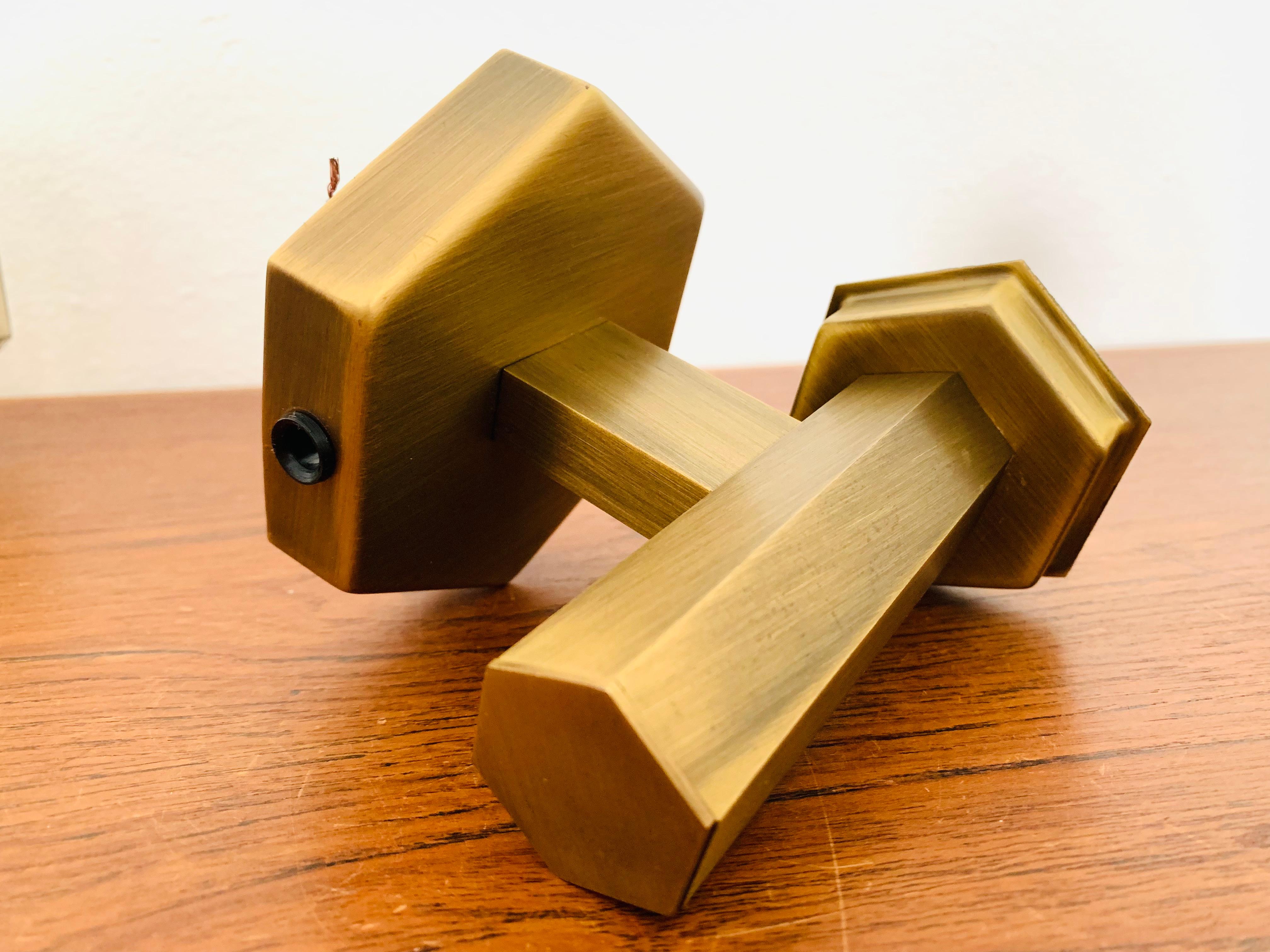 Lot de 2 appliques en verre fumé doré de Hillebrand en vente 8