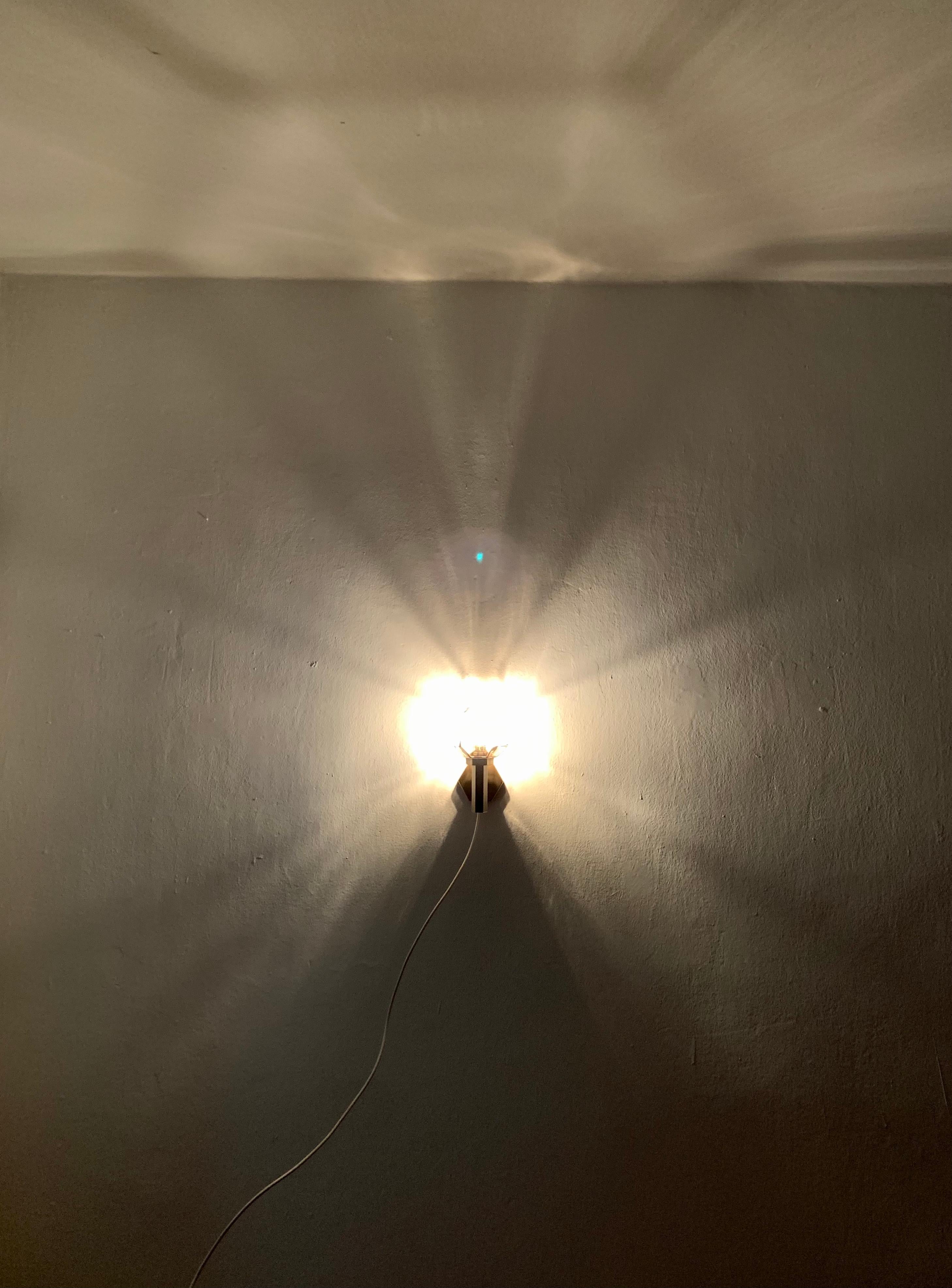 Lot de 2 appliques en verre fumé doré de Hillebrand en vente 2