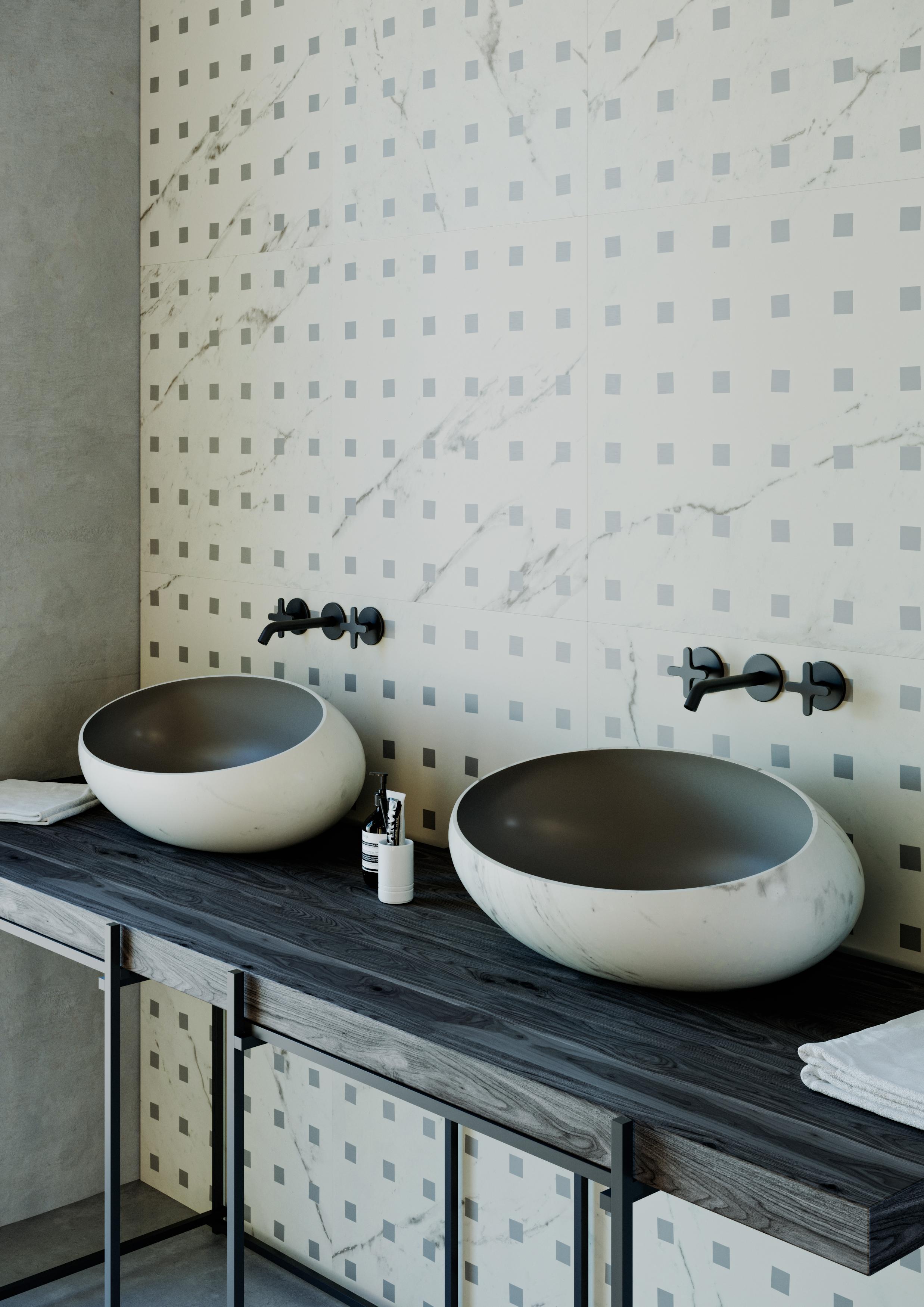 Post-Modern Set Of 2 Gong Countertop Large Basins by Kreoo For Sale