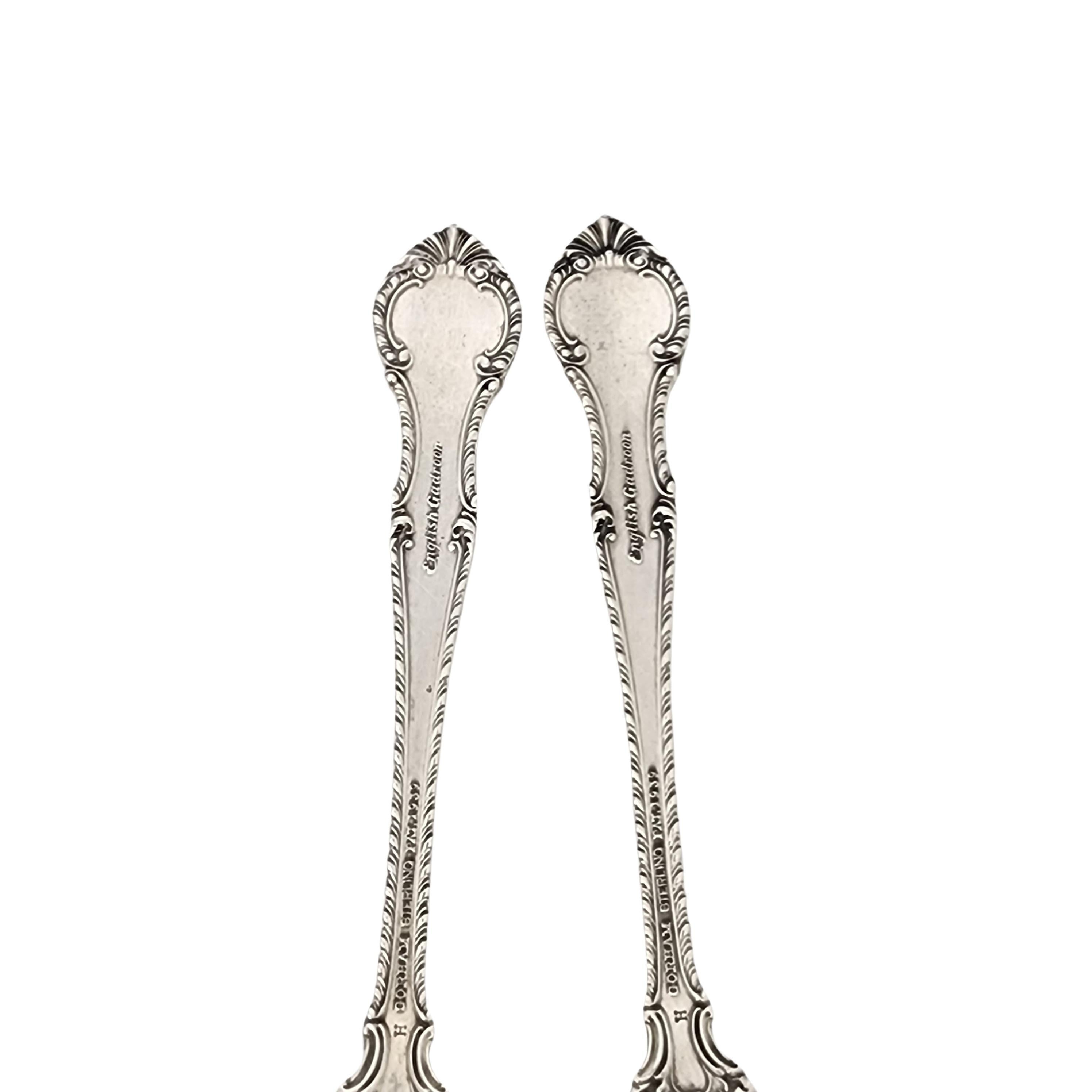 Juego de 2 cucharillas Gorham English Gadroon de plata de ley con monótono #18250 en venta 2
