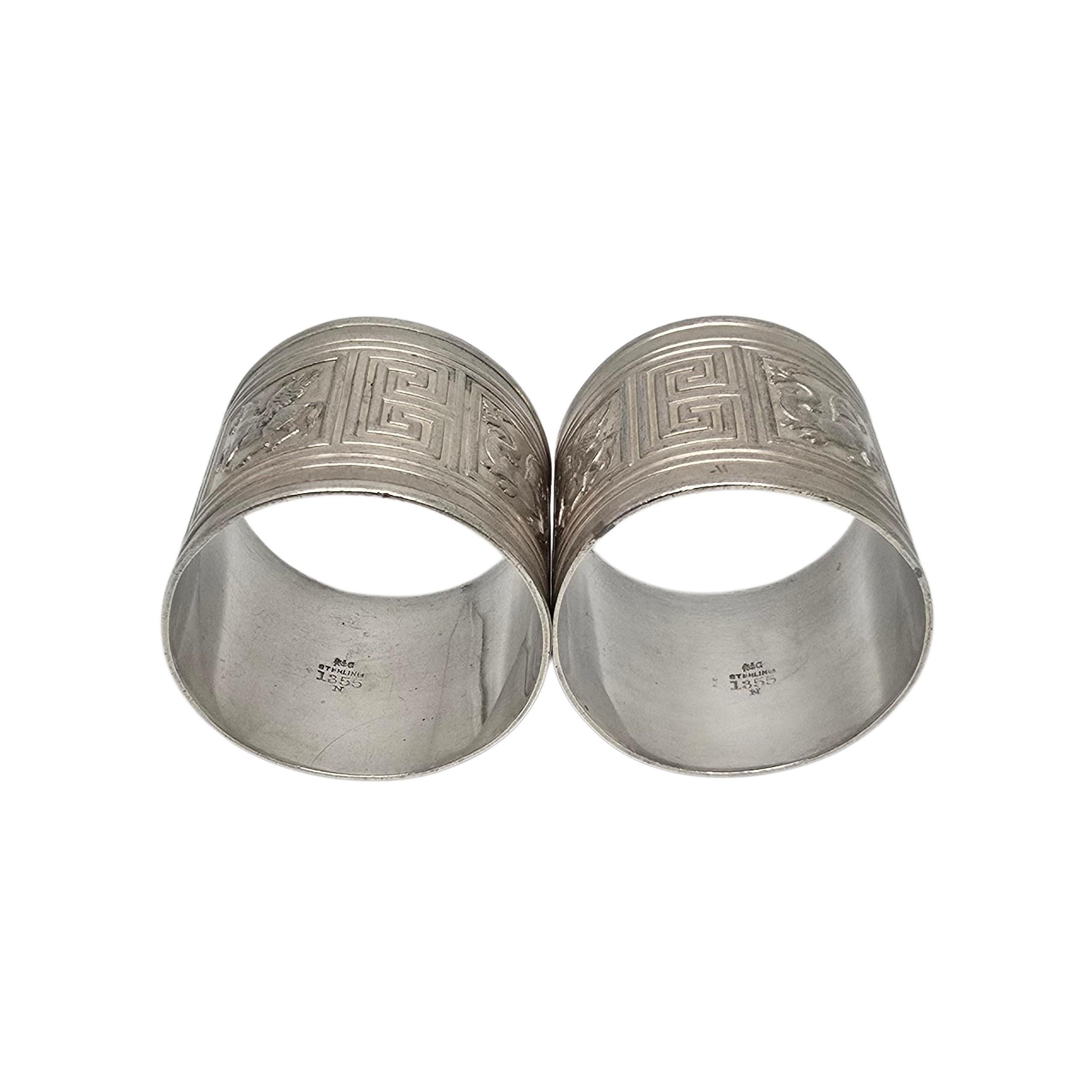 Satz von 2 Gorham Mythologische Kreaturen Sterling Silber Serviettenringe w/Engr 22990 im Angebot 3