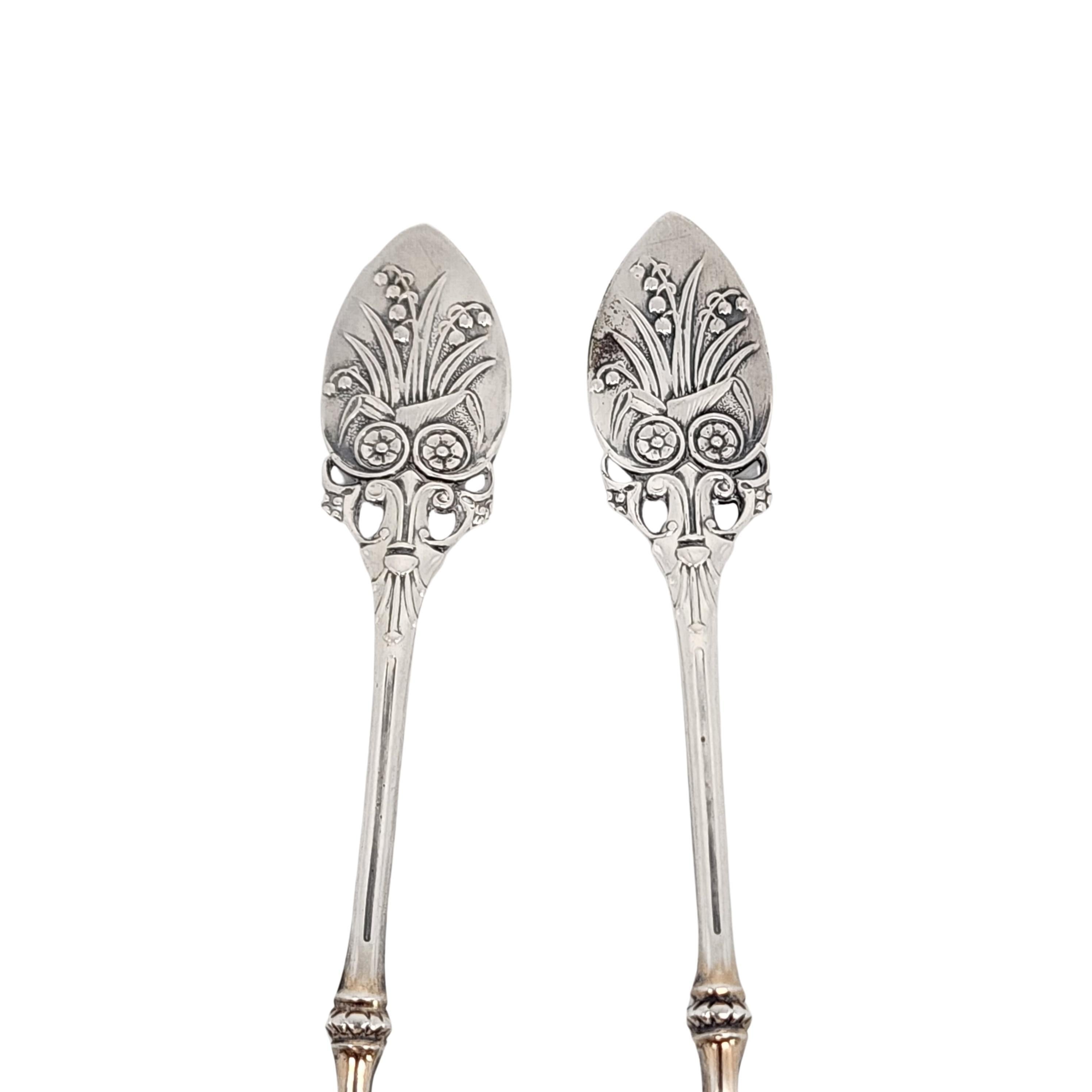 Set of 2 Gorham Sterling Silver Lily 1870 Gold Wash Bowl Demitasse Spoons #15826 In Good Condition For Sale In Washington Depot, CT