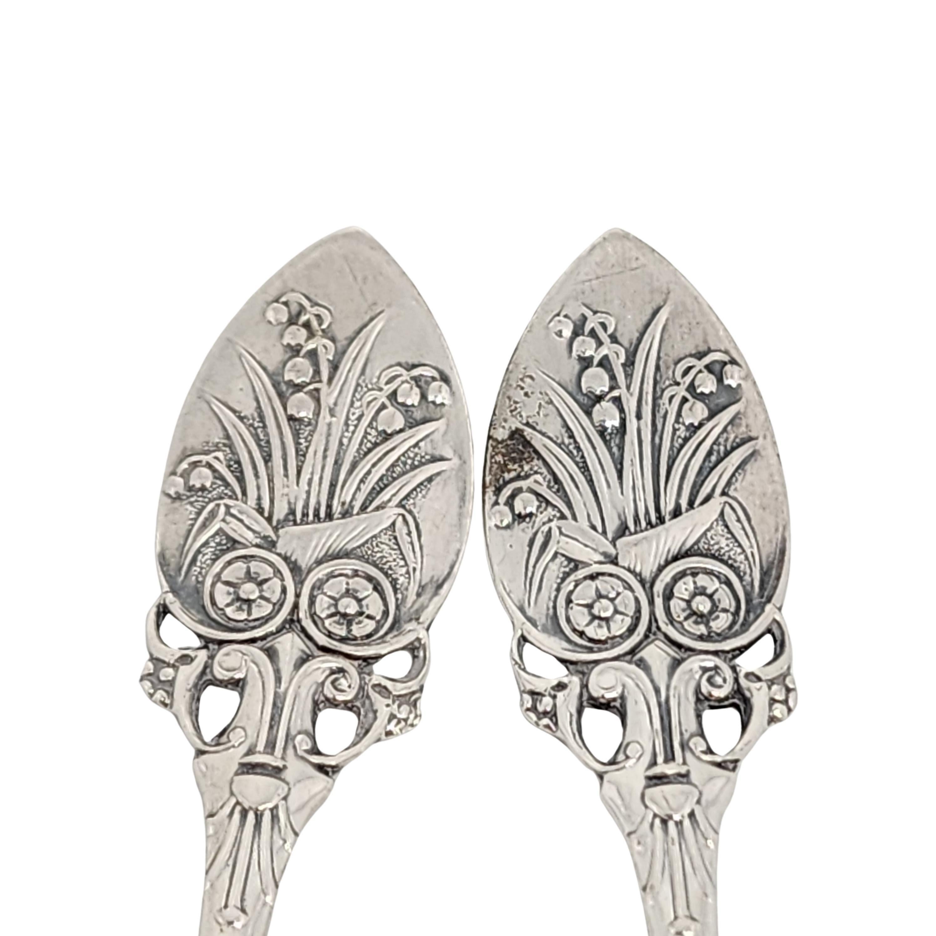 Set of 2 Gorham Sterling Silver Lily 1870 Gold Wash Bowl Demitasse Spoons #15826 For Sale 3