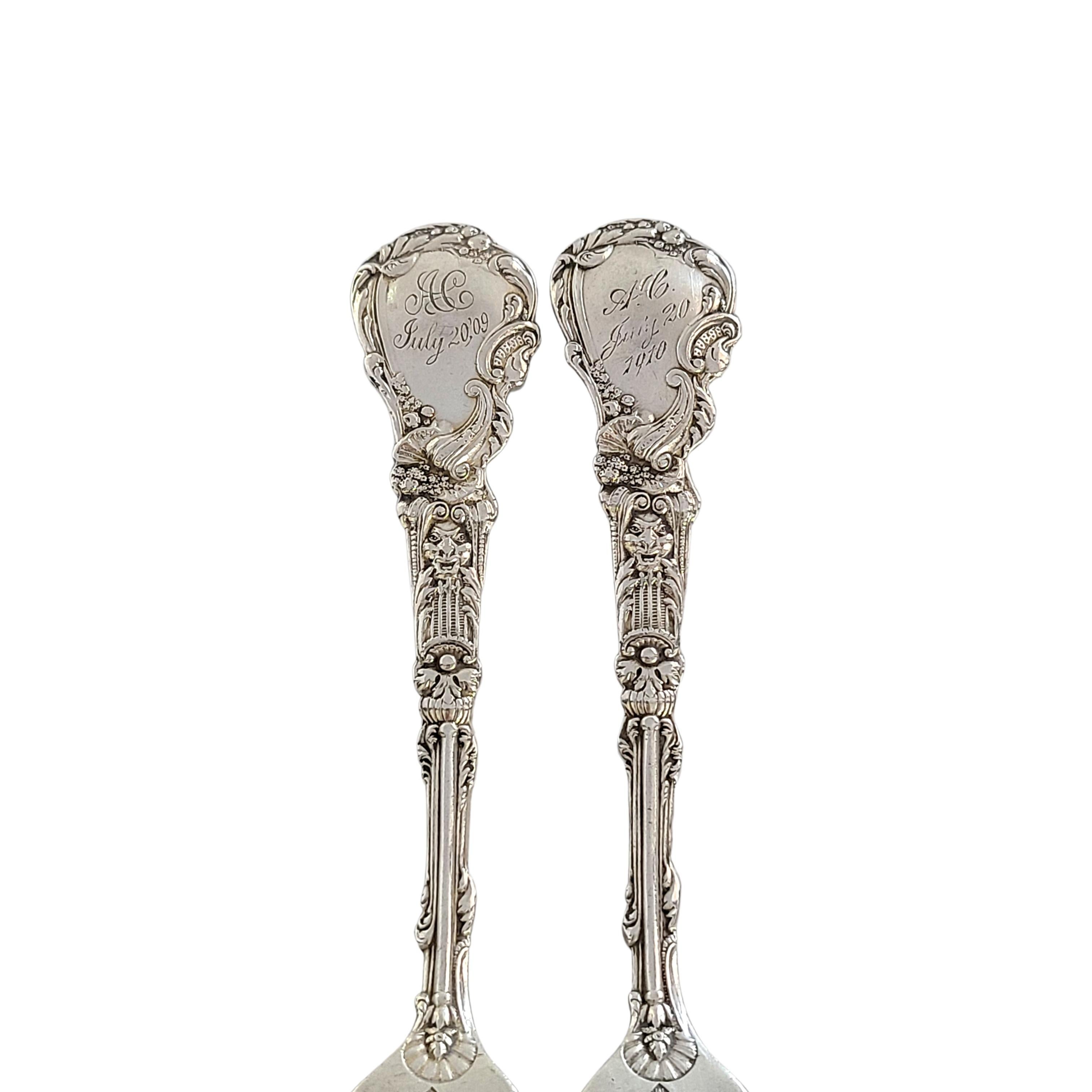 Set of 2 Gorham Versailles Sterling Silver Luncheon Forks with Engraving In Good Condition For Sale In Washington Depot, CT