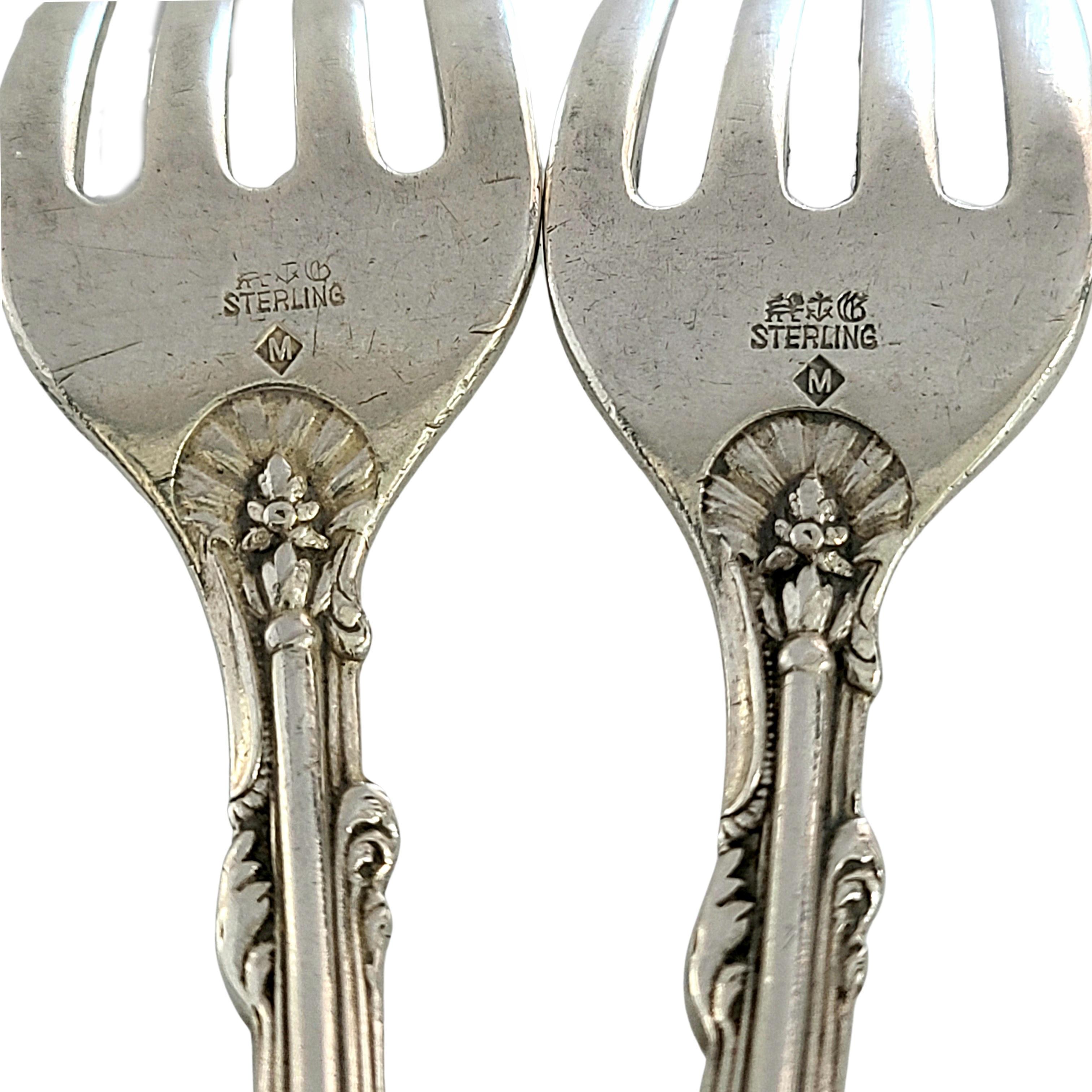 Set of 2 Gorham Versailles Sterling Silver Luncheon Forks with Engraving For Sale 2