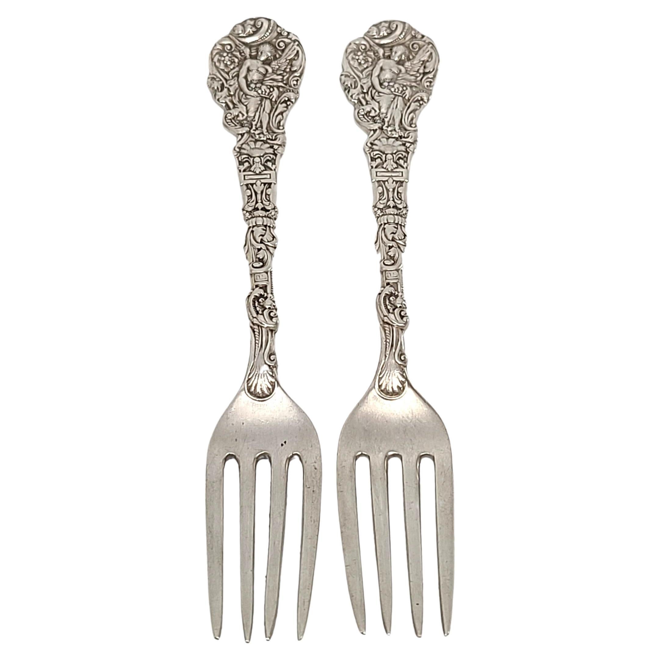 Set of 2 Gorham Versailles Sterling Silver Luncheon Forks with Engraving For Sale