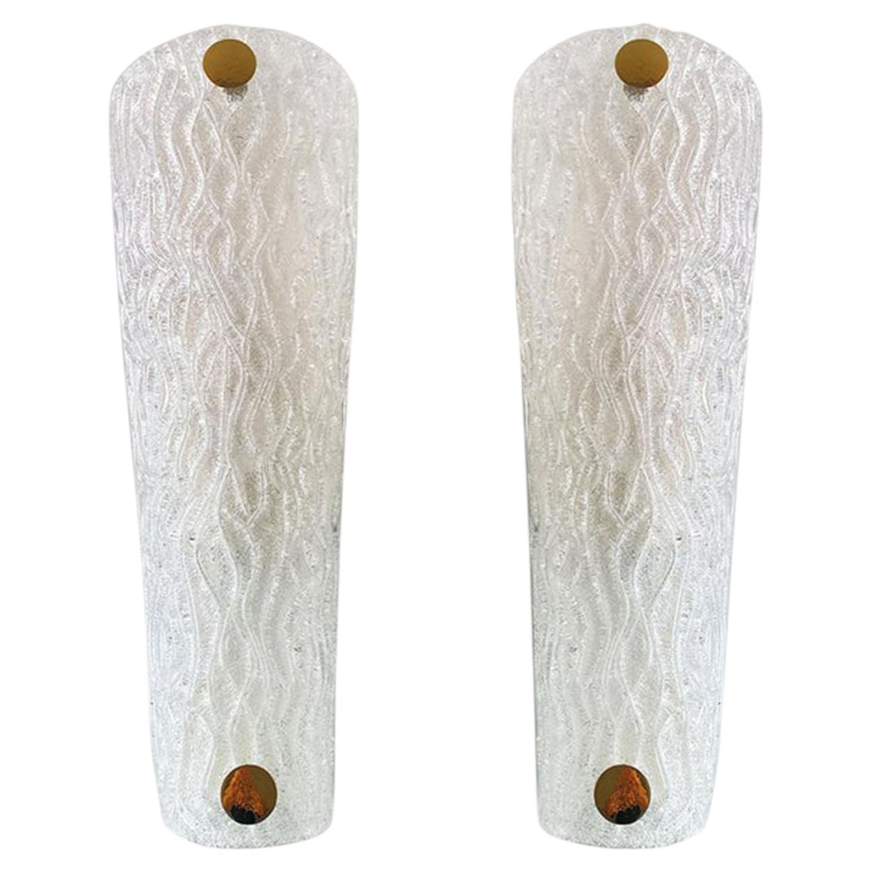 Set of 2 Graniglia Glass Wall Sconces For Sale