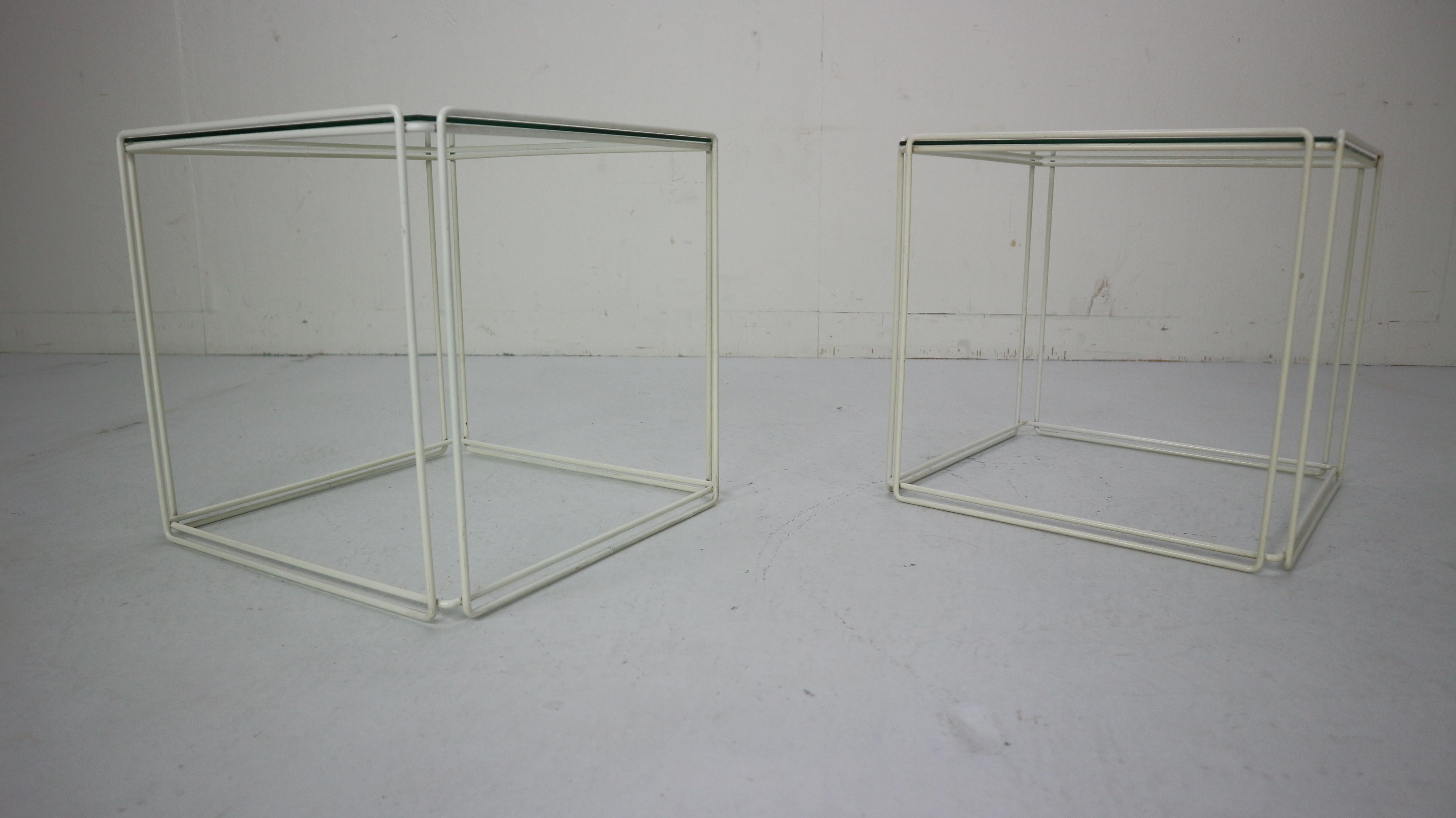 Set of 2 Graphical Isosceles Side Tables by Max Sauze Isoceles for Atrow, 1970s 1