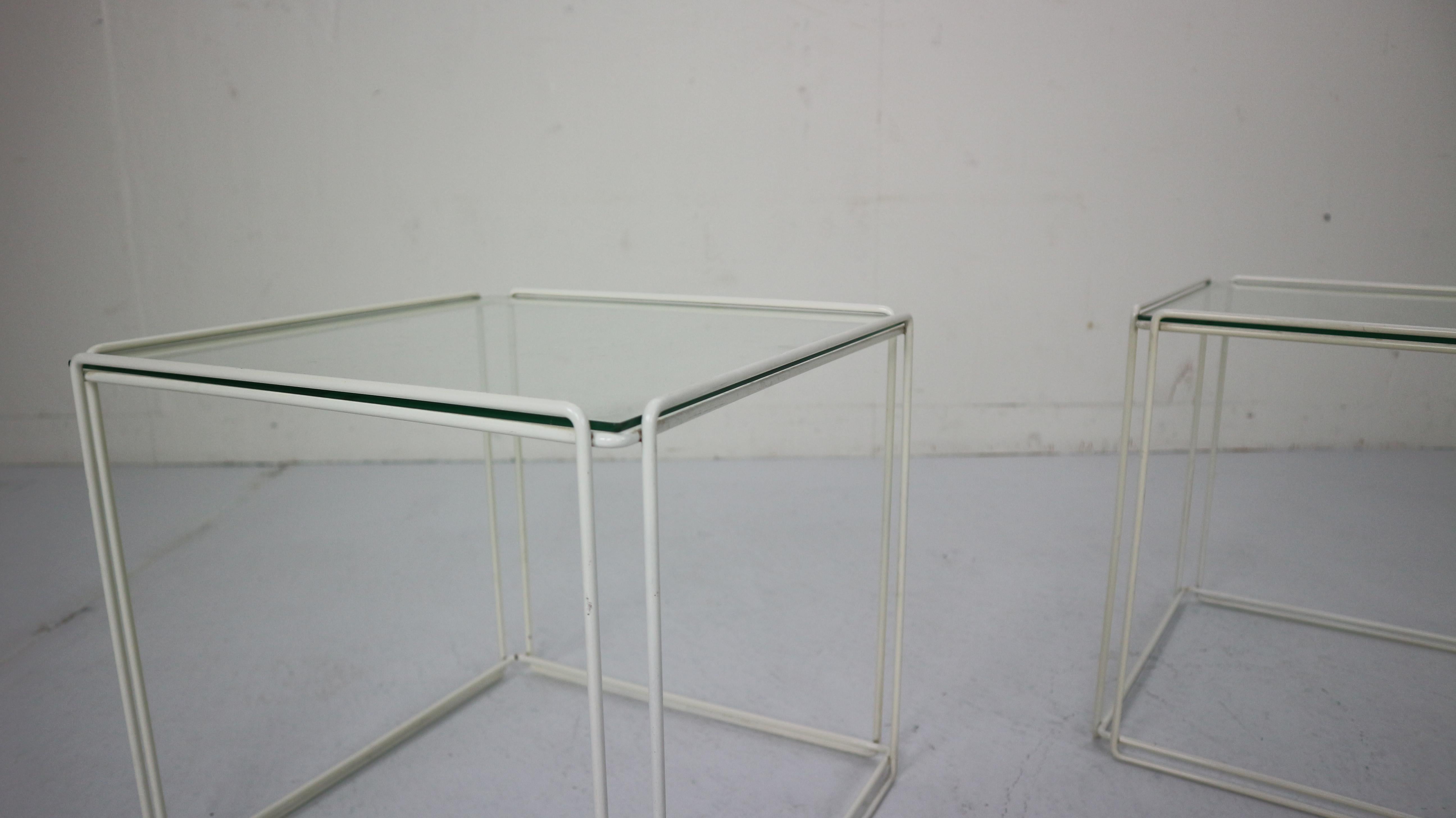 Set of 2 Graphical Isosceles Side Tables by Max Sauze Isoceles for Atrow, 1970s 2