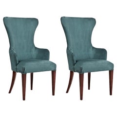 Set of 2 Green Armchairs