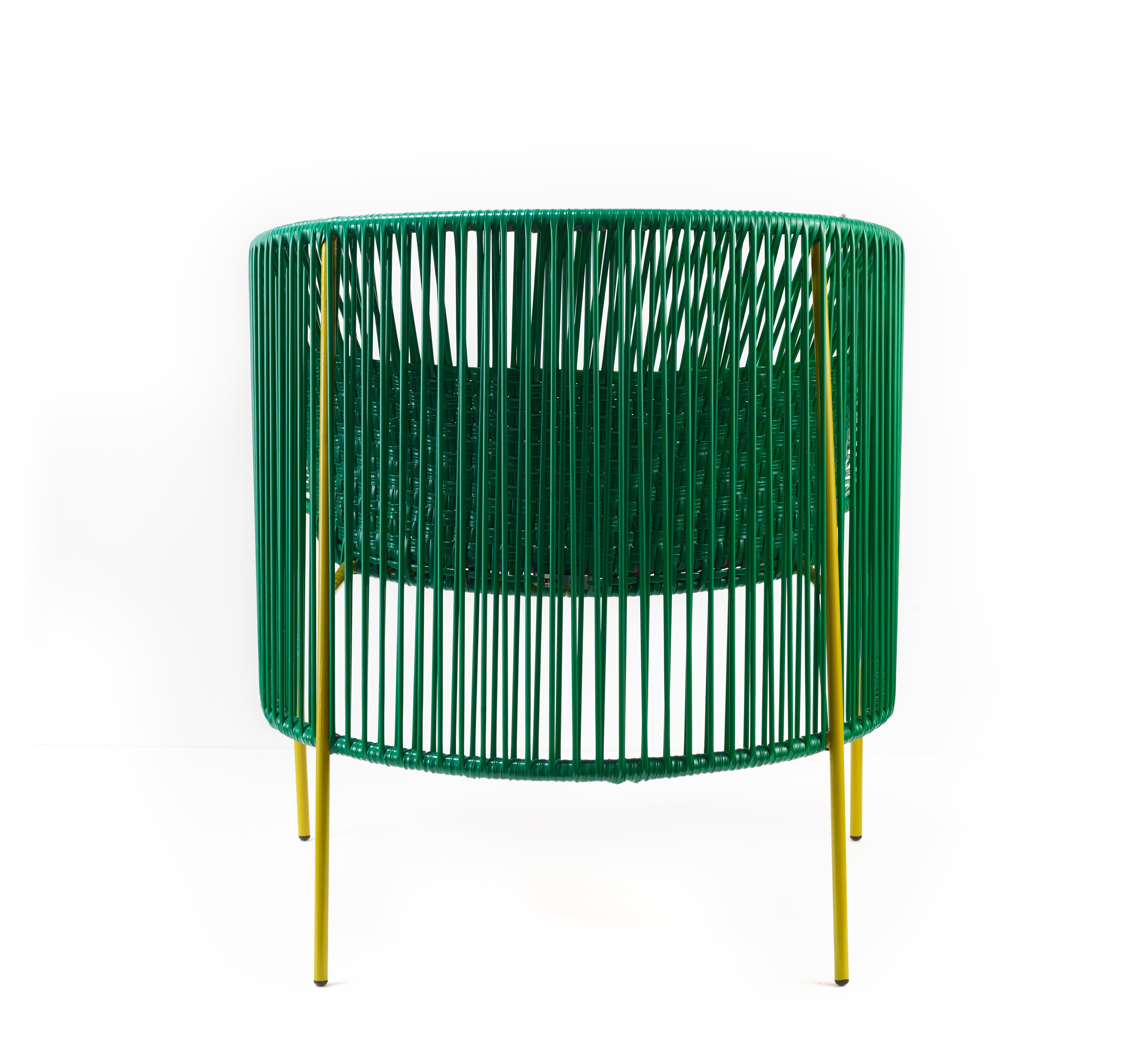 Powder-Coated Set of 2 Green Caribe Lounge Chair by Sebastian Herkner For Sale