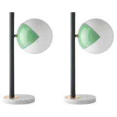 Set of 2 Green Dimmable Table Lamps Pop-Up Black by Magic Circus Editions
