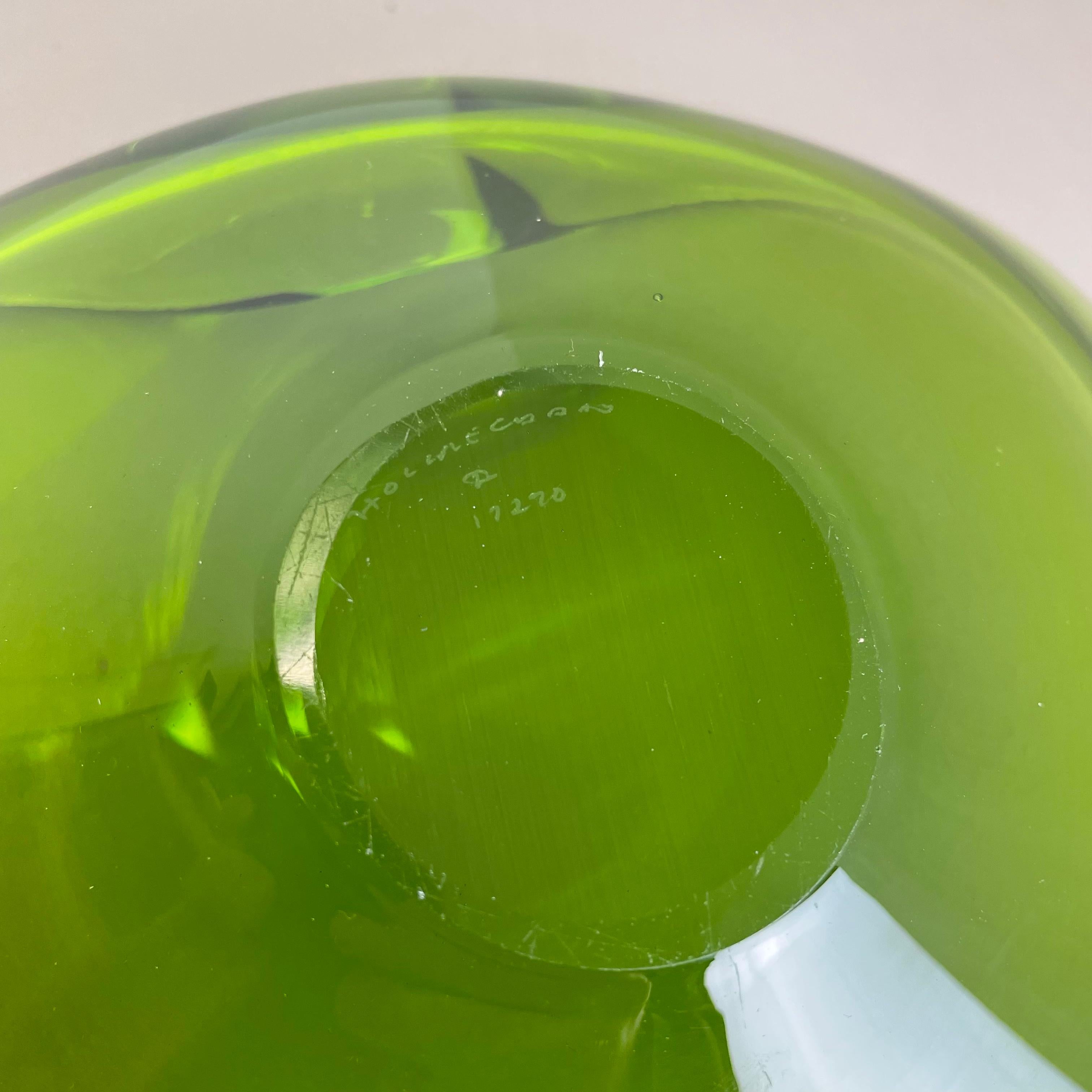 Ensemble de 2 bols en forme de coquille de verre vert de Per Lutken pour Holmegaard, Danemark, années 1960 en vente 9