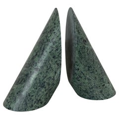 lote de 2 elementos BOOKEND de mármol verde Estilo Fratelli Mannelli, Italia, años 80