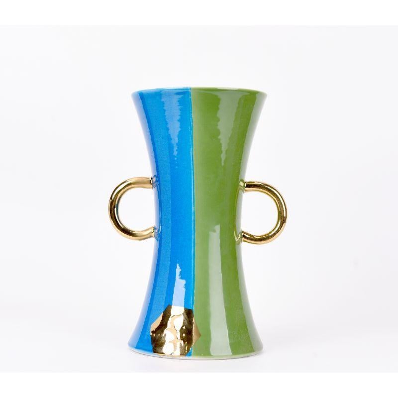 Set di 2 vasi in porcellana verde di WL Ceramics in vendita 1