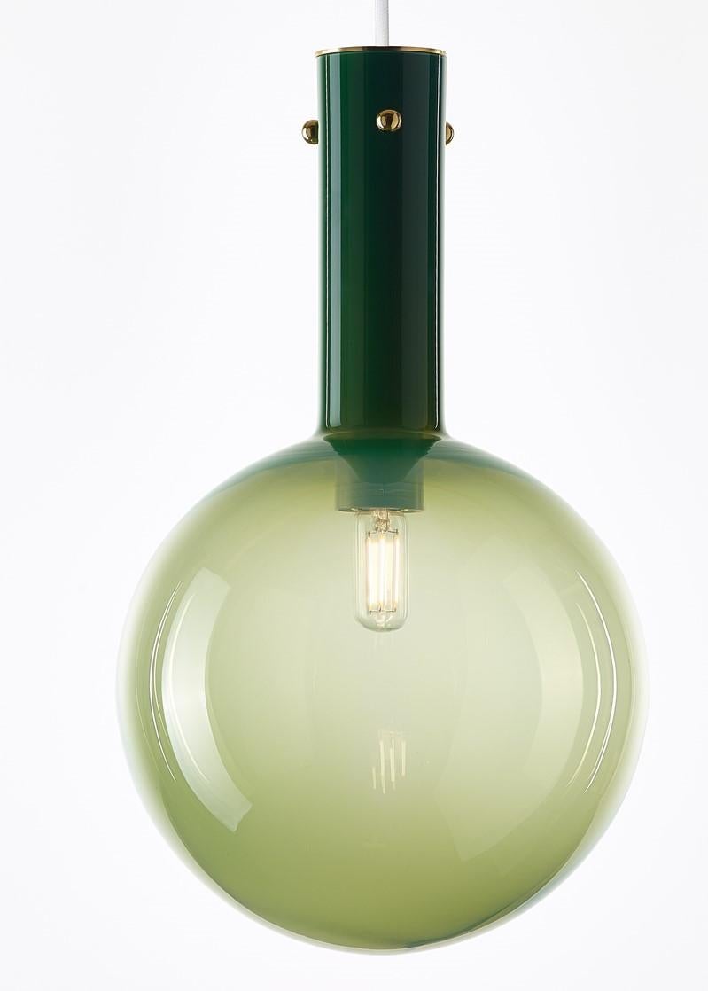 Modern Set of 2 Green Sphaerae Pendant Lights by Dechem Studio For Sale