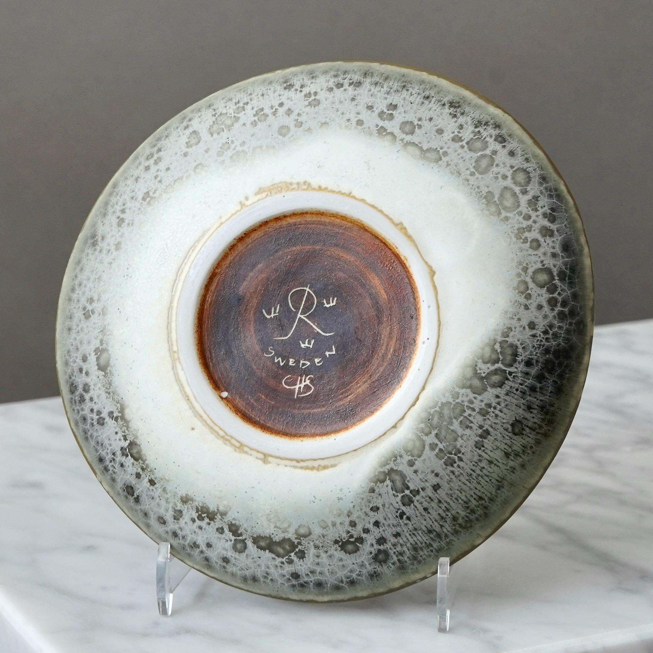 Ceramica Set di 2 ciotole in gres verde di Carl-Harry Stalhane, Rorstrand, Svezia, anni '50 in vendita