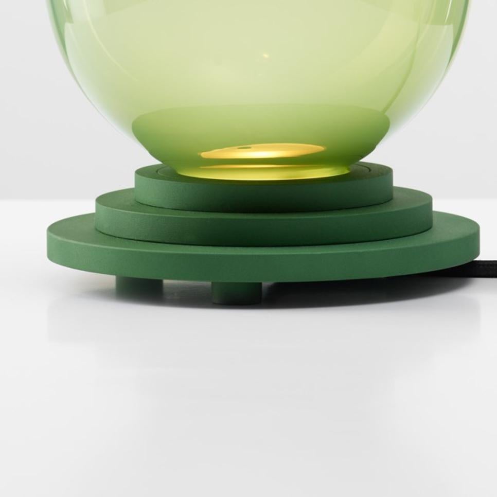 Czech Set of 2 Green Stratos Capsule Table Light by Dechem Studio For Sale