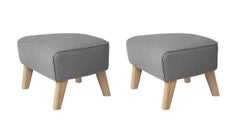 Set di 2 pouf Sahco Zero in Oak grigio e naturale di By Lassen