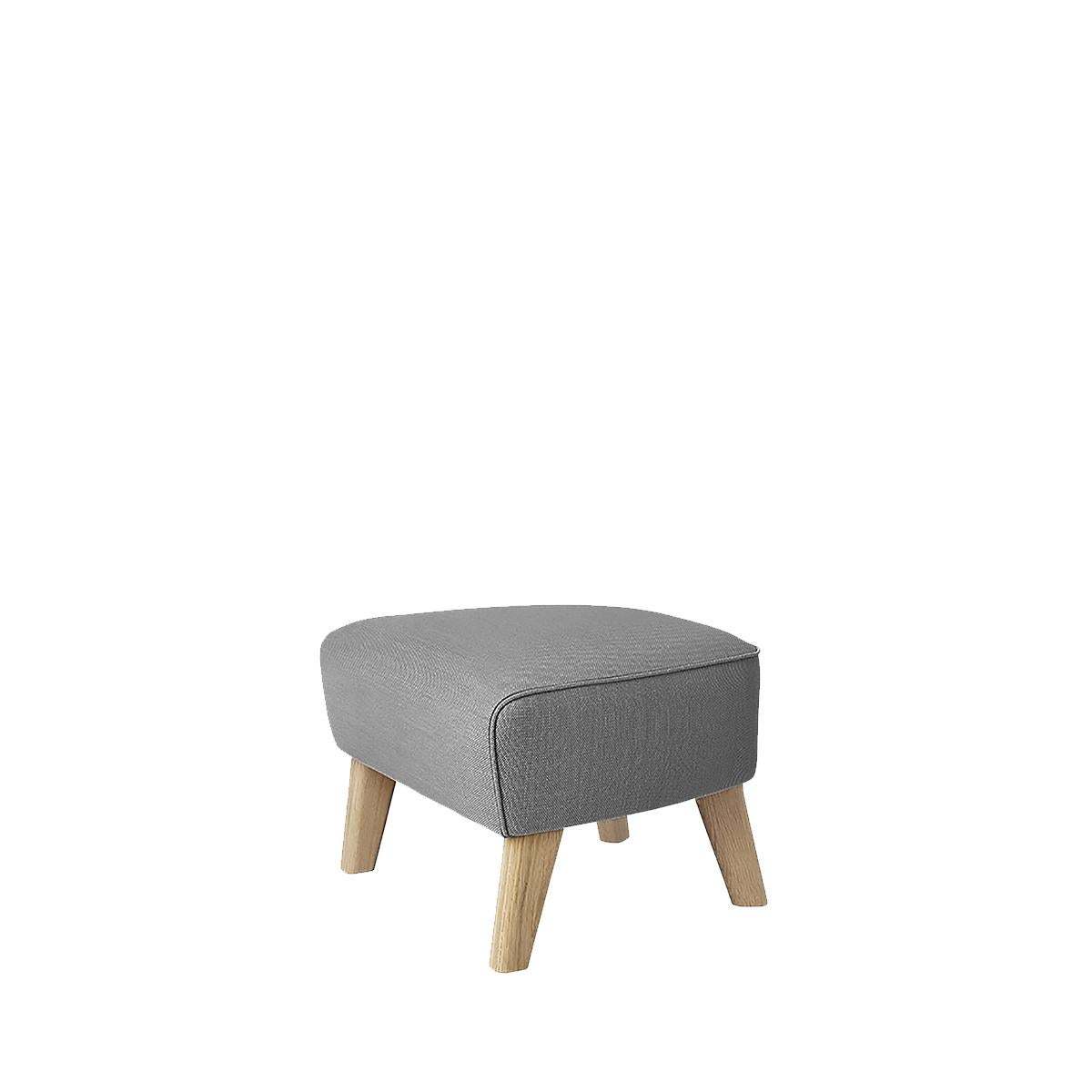 Post-Modern Set of 2 Grey and Natural Oak Sahco Zero Footstool by Lassen For Sale