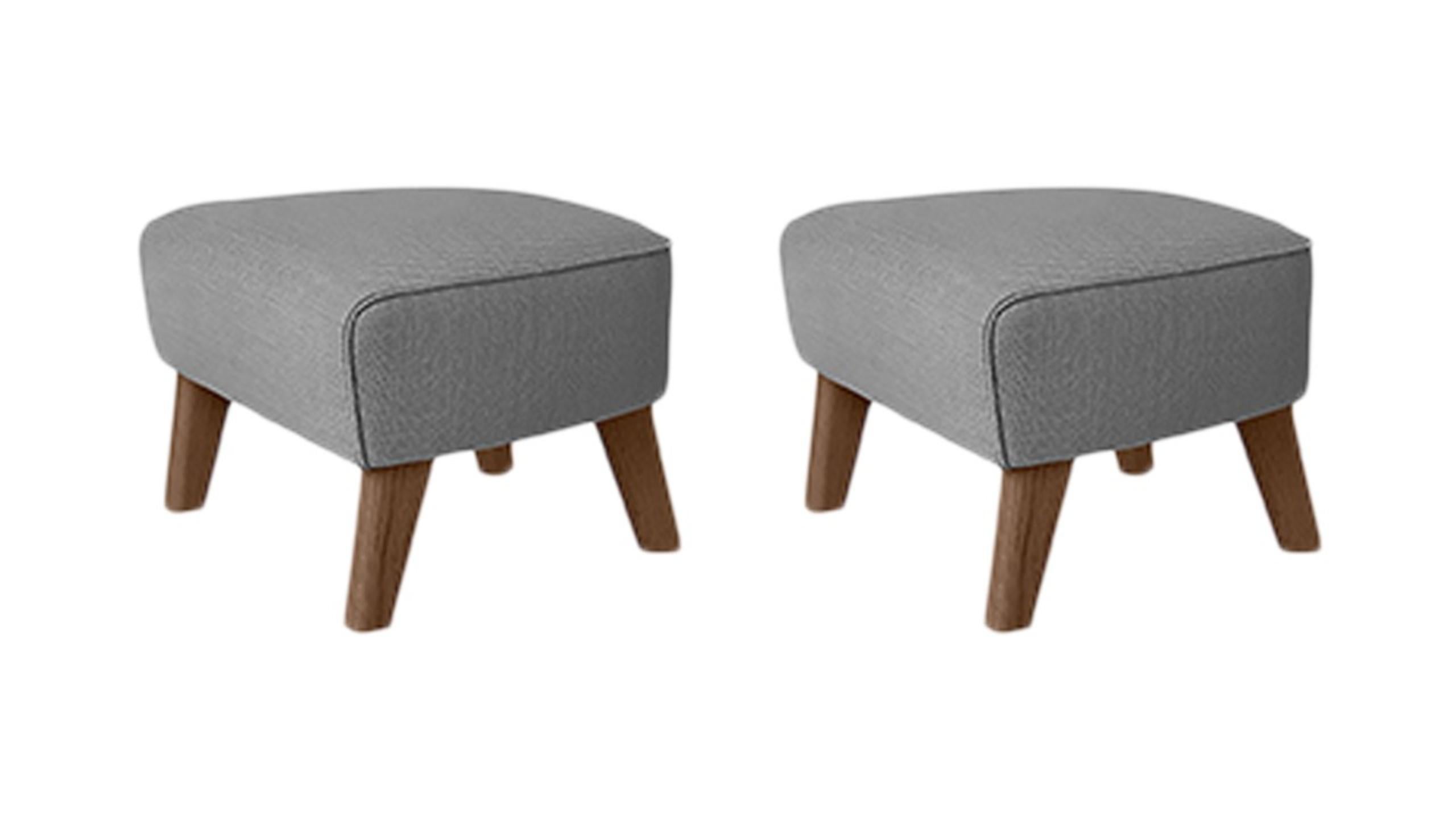 Set of 2 grey and smoked oak Raf Simons Vidar 3 my own chair footstool by Lassen
Dimensions: W 56 x D 58 x H 40 cm 
Materials: Textile
Also available: Other colors available,

The my own chair footstool has been designed in the same spirit as
