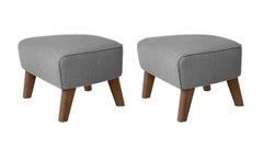 Set di 2 pouf Sahco Zero grigio e Oak fumé di By Lassen