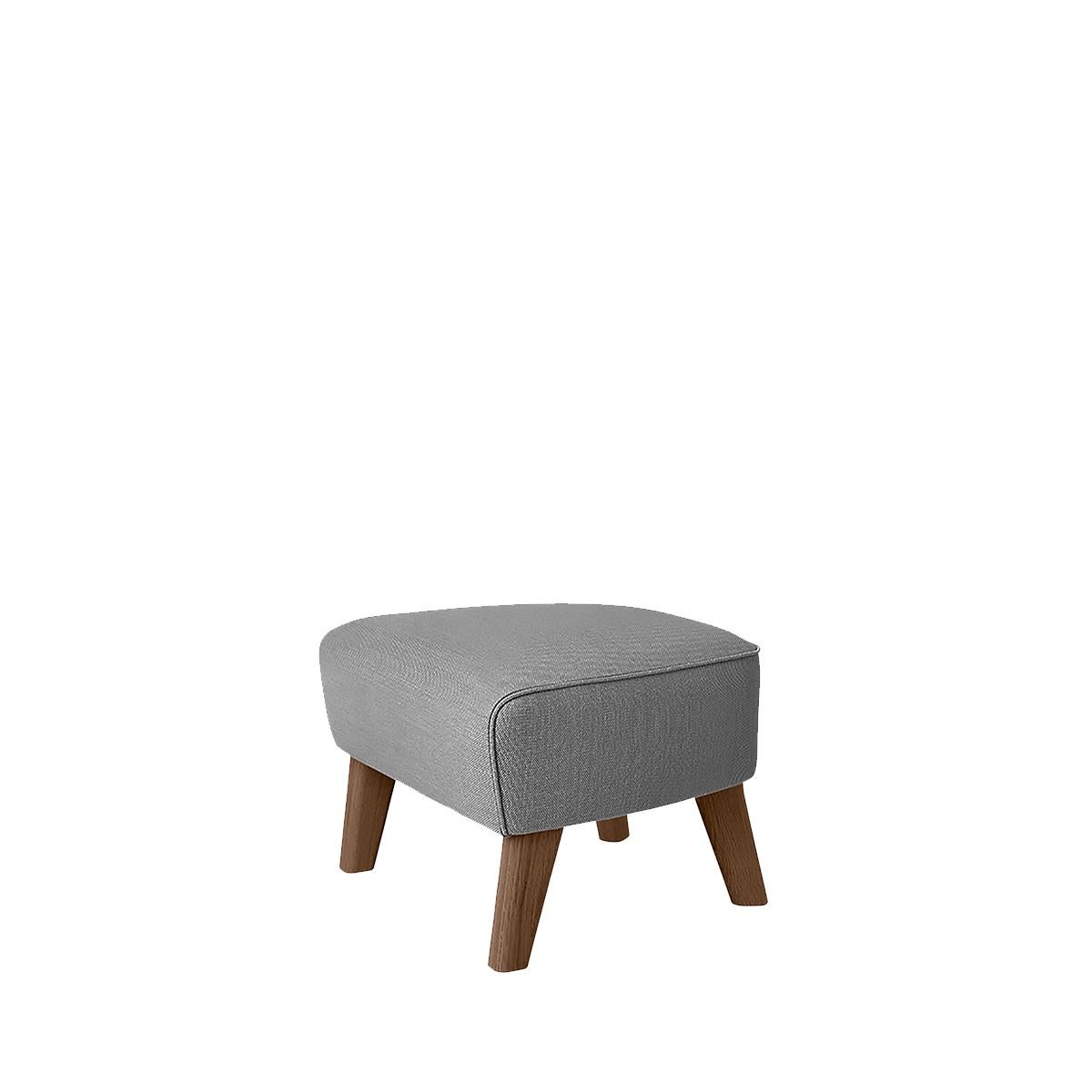 Post-Modern Set of 2 Grey and Smoked Oak Sahco Zero Footstool by Lassen For Sale