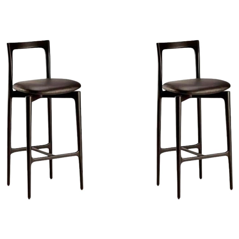 Juego de 2 Silla de bar gris by Collector