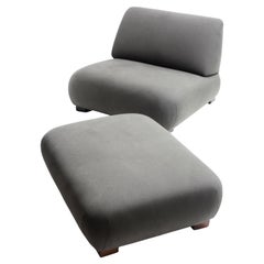 Set di 2 sedie da salotto e pouf Cadaqués grigio di Federico Correa, Alfonso Milá