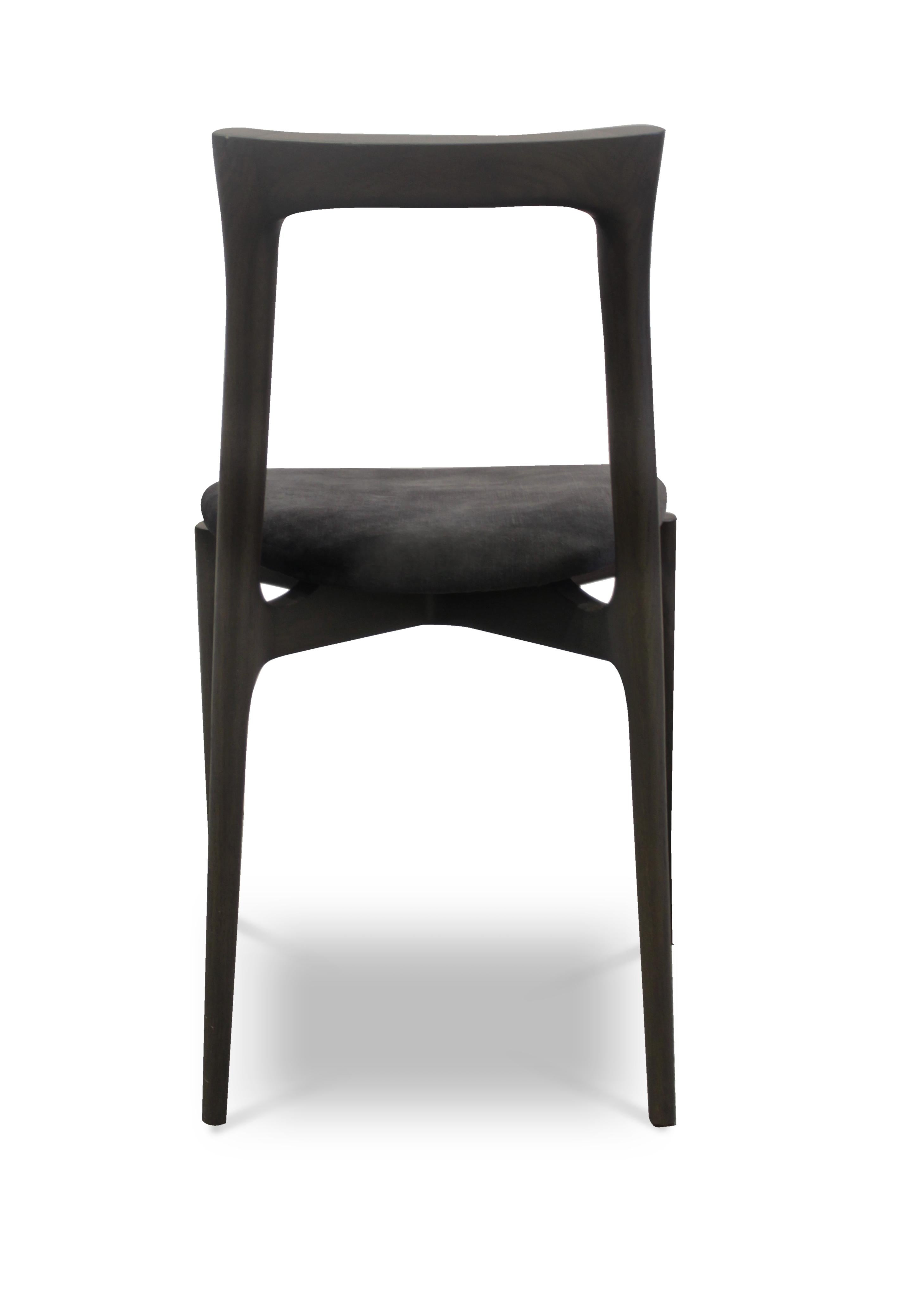 Modern Set of 2 Grey Dining Chair by Collector For Sale