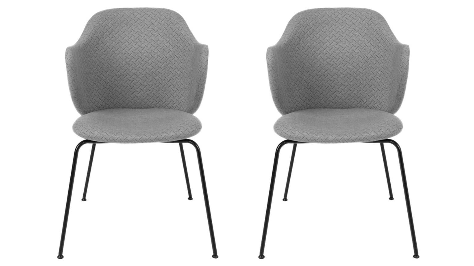 Set of 2 grey Jupiter Lassen chairs by Lassen.
Dimensions: W 58 x D 60 x H 88 cm. 
Materials: Textile.

The Lassen Chair by Flemming Lassen, Magnus Sangild and Marianne Viktor was launched in 2018 as an ode to Flemming Lassen’s uncompromising
