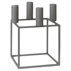 Set de 2 Portavelas Kubus Gris y Base 4 by Lassen