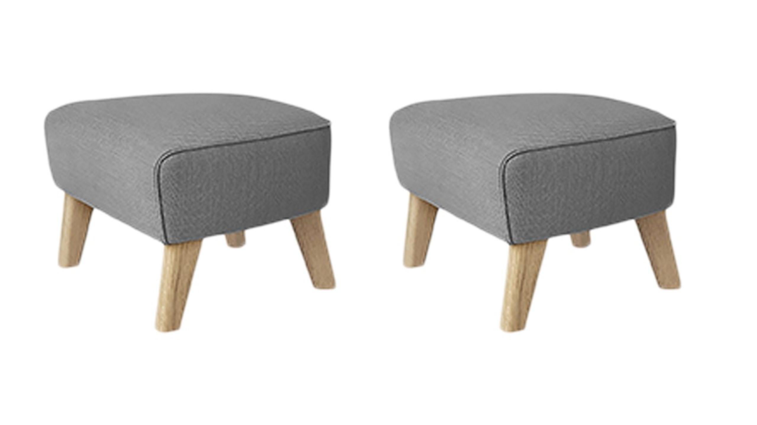 Set of 2 grey, natural oak Raf Simons Vidar 3 my own chair footstool by Lassen
Dimensions: W 56 x D 58 x H 40 cm 
Materials: Textile
Also available: Other colors available

The my own chair footstool has been designed in the same spirit as