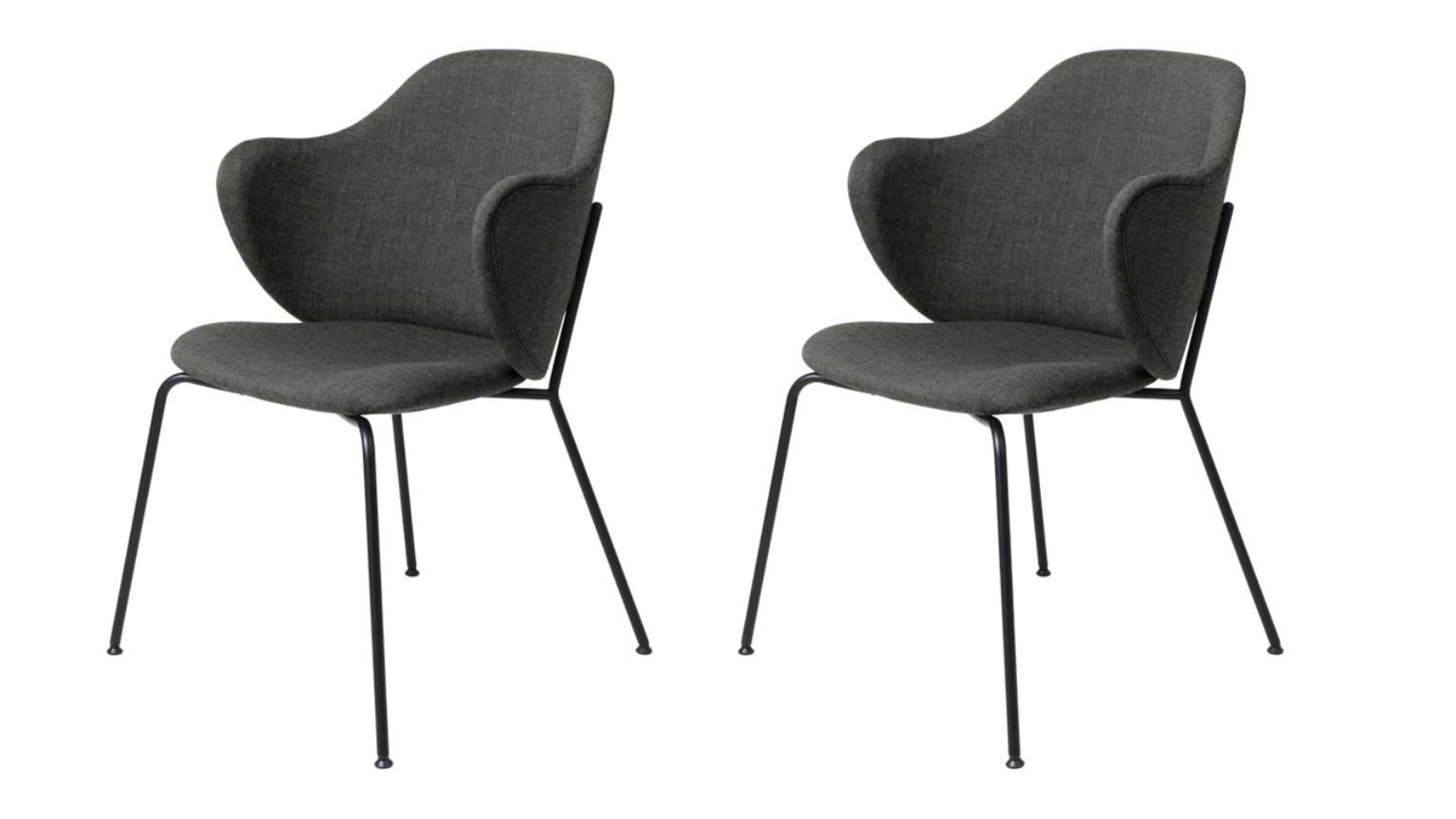 Set of 2 grey remix lassen chairs by Lassen
Dimensions: W 58 x D 60 x H 88 cm 
Materials: textile

The Lassen chair by Flemming Lassen, Magnus Sangild and Marianne Viktor was launched in 2018 as an ode to Flemming Lassen’s uncompromising