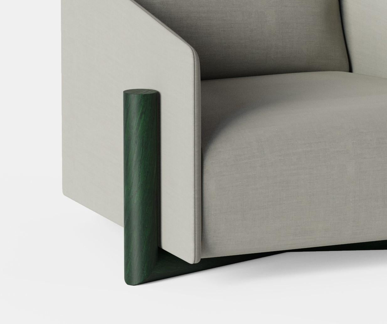 Postmoderne Ensemble de 2 fauteuils en bois gris par Kann Design en vente