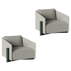 Ensemble de 2 fauteuils en bois gris par Kann Design